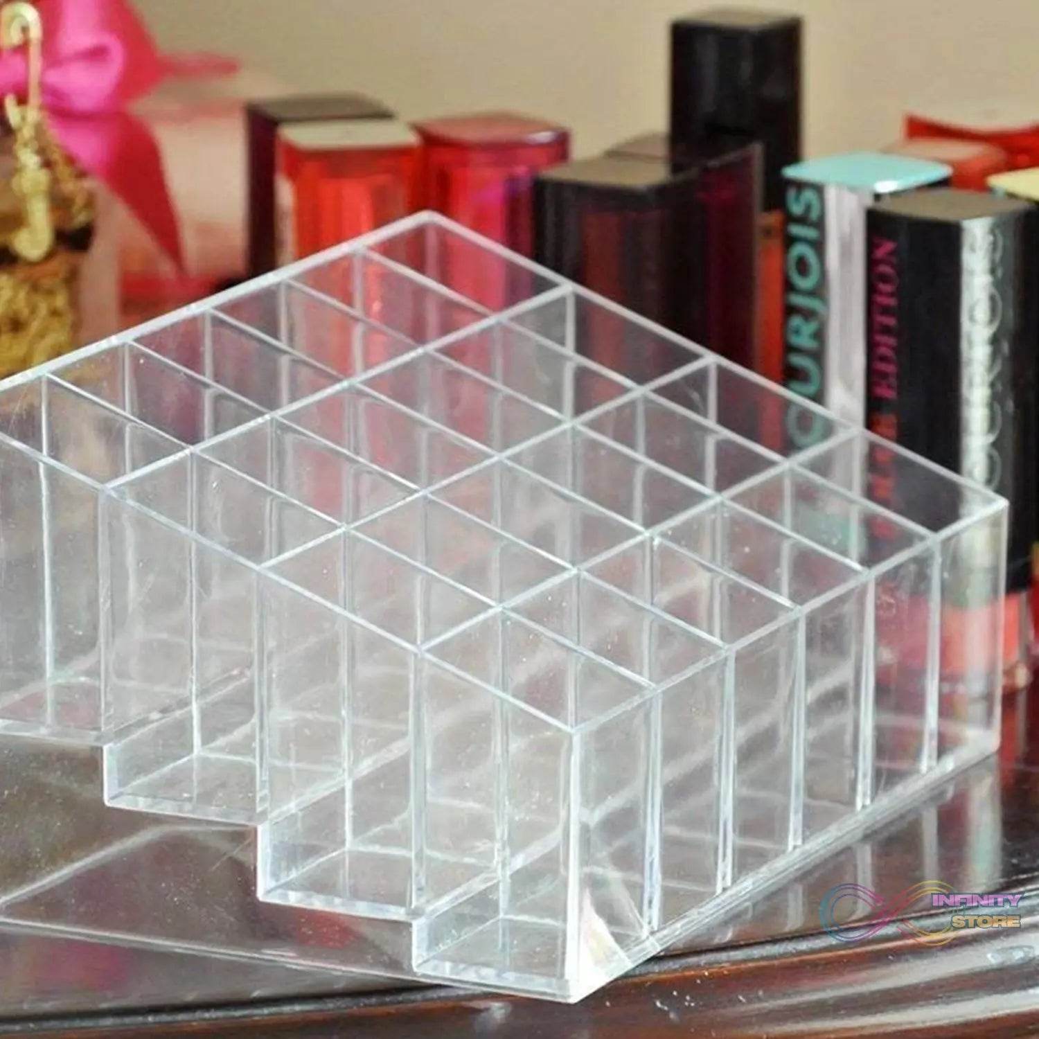 24 Hole Stand Trapezoid Holder Makeup Brushes Set Lipstick Holder Case Tools (1 Pc) - infinityexculsivestore.com