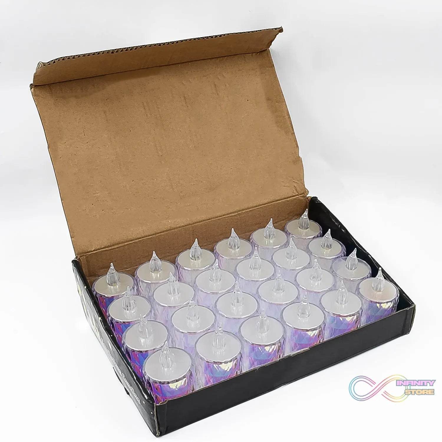 24 Pc Flameless and Smokeless Decorative Melting Candles LED Tea Light Candle Flickering Electronic Candle - infinityexculsivestore.com