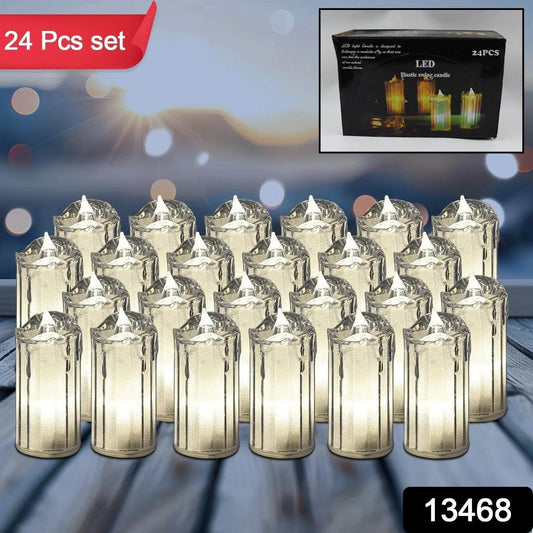 24 Pc Flameless and Smokeless Decorative Melting Candles LED Tea Light Candle Flickering Electronic Candle - infinityexculsivestore.com