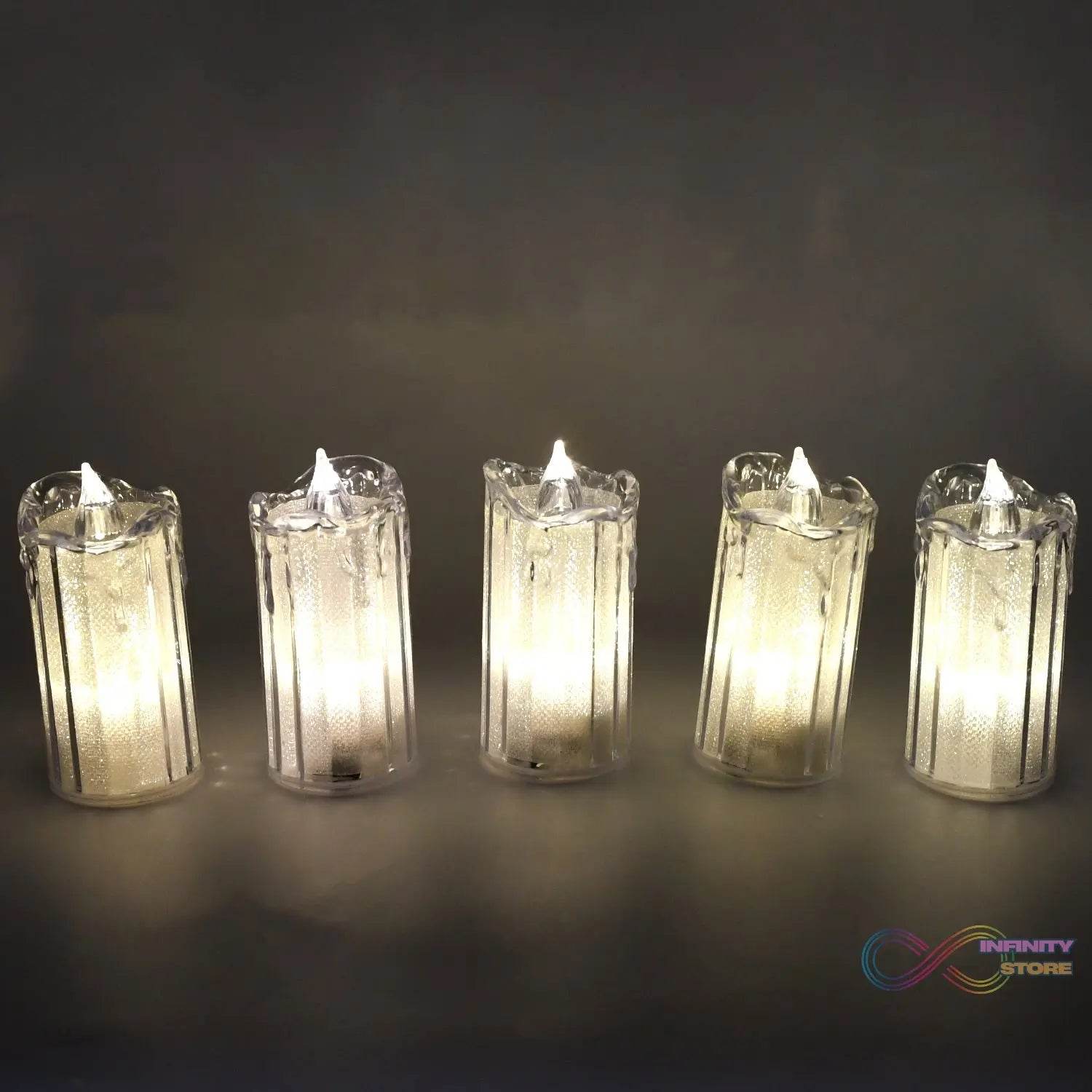 24 Pc Flameless and Smokeless Decorative Melting Candles LED Tea Light Candle Flickering Electronic Candle - infinityexculsivestore.com
