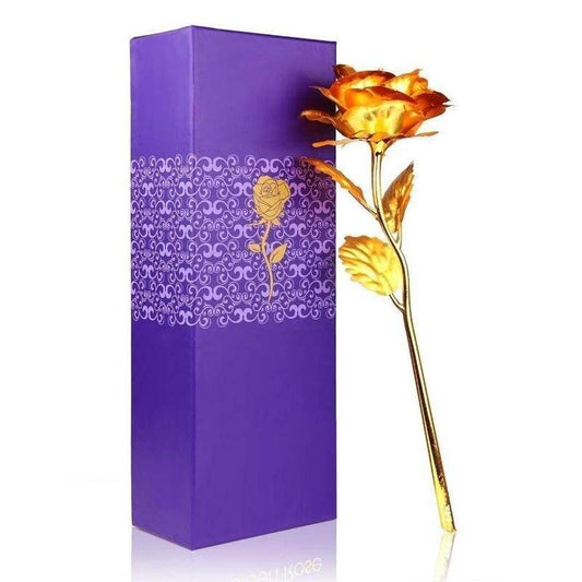 24K Artificial Golden Rose / Gold Red Rose with Gift Box (10 inches) - infinityexculsivestore.com