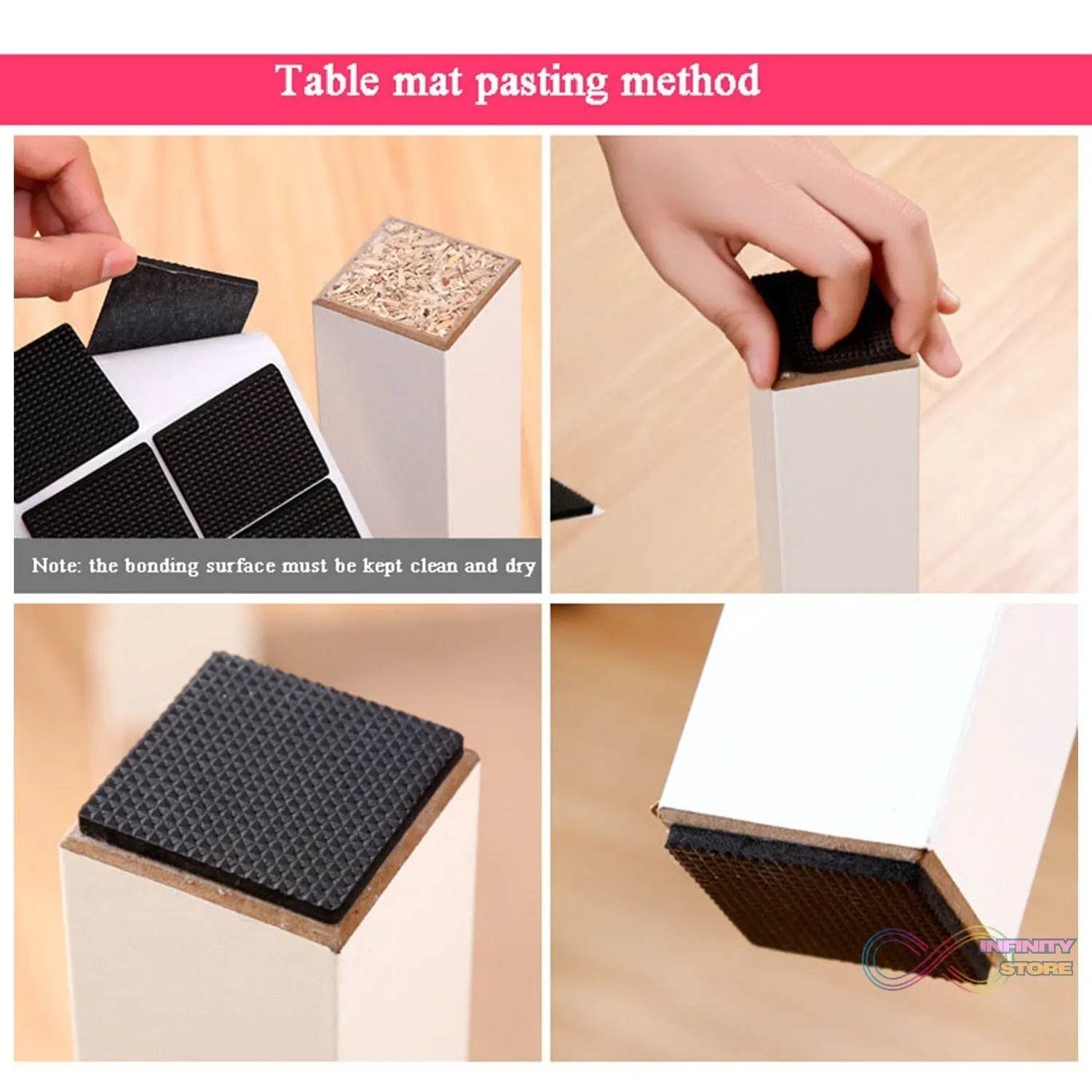 28 pc Rubber furniture Pads Self Sticking Non Slip Furniture Noise Insulation Pads - infinityexculsivestore.com