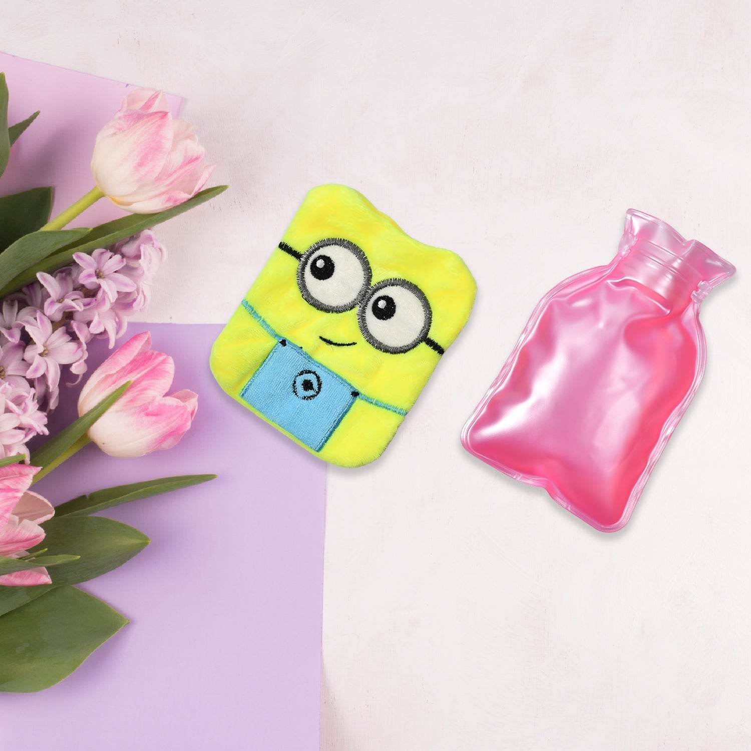 2Eye Minions small Hot Water Bag with Cover for Pain Relief, Neck, Shoulder Pain and Hand, Feet Warmer, Menstrual Cramps. - infinityexculsivestore.com