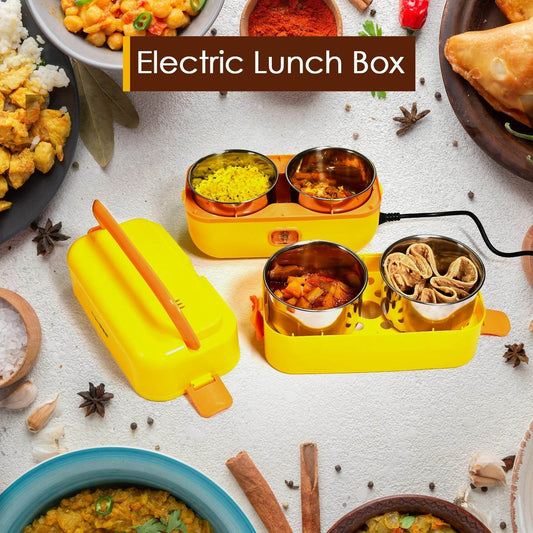 2Layer Electric Lunch Box for Office, Portable Lunch Warmer with Removable 4 Stainless Steel Container. - infinityexculsivestore.com