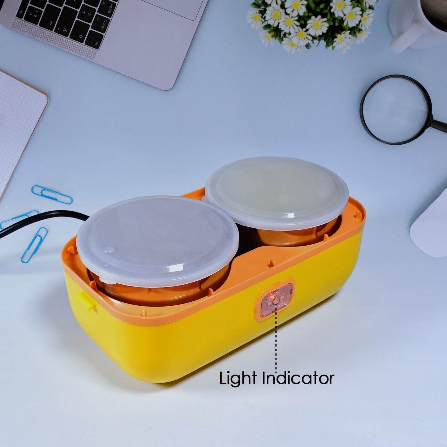 2Layer Electric Lunch Box for Office, Portable Lunch Warmer with Removable 4 Stainless Steel Container. - infinityexculsivestore.com