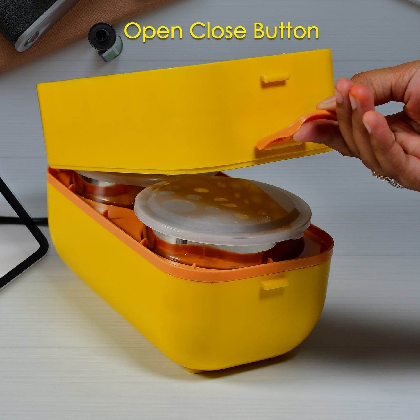 2Layer Electric Lunch Box for Office, Portable Lunch Warmer with Removable 4 Stainless Steel Container. - infinityexculsivestore.com