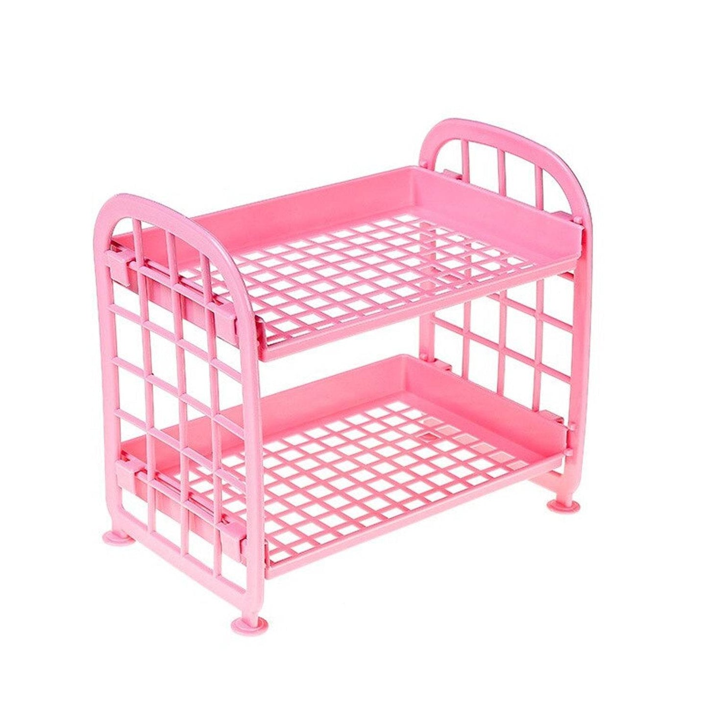 2Layer Foldable Plastic Small Storage Shelf / Rack (1 Pc / Mix Color) - infinityexculsivestore.com