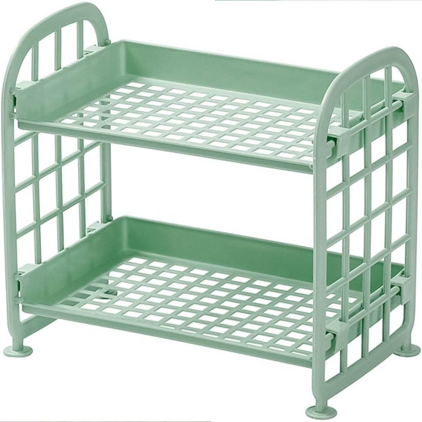 2Layer Foldable Plastic Small Storage Shelf / Rack (1 Pc / Mix Color) - infinityexculsivestore.com