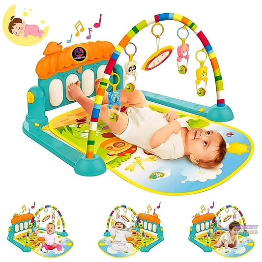 2in1 Baby Kick and Play Piano Gym Mat & Fitness Rack (1 Set) - infinityexculsivestore.com