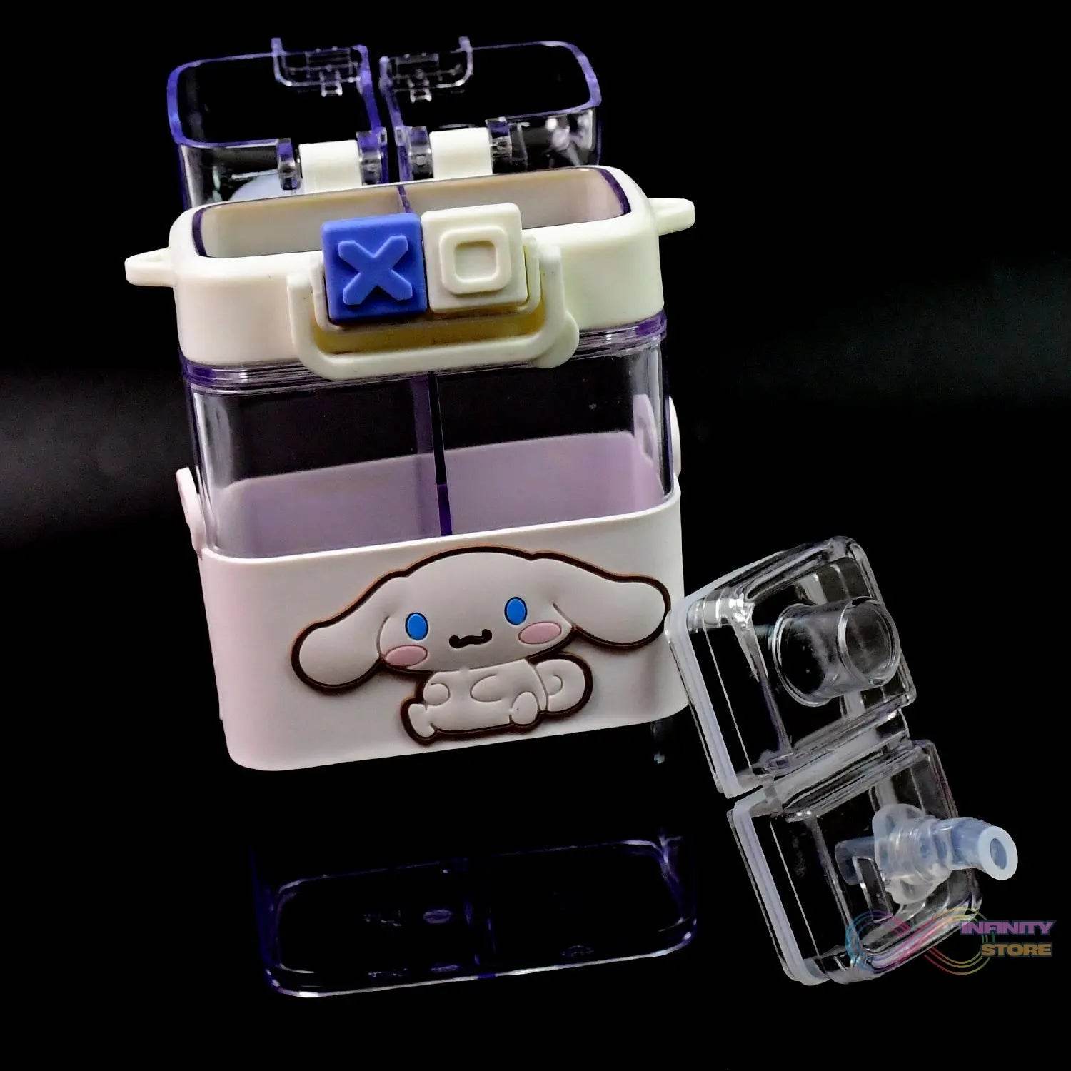 2in1 Dual Compartment Water Bottle with Straw and Adjustable Shoulder Straps (1 Pc / Multi color) - infinityexculsivestore.com