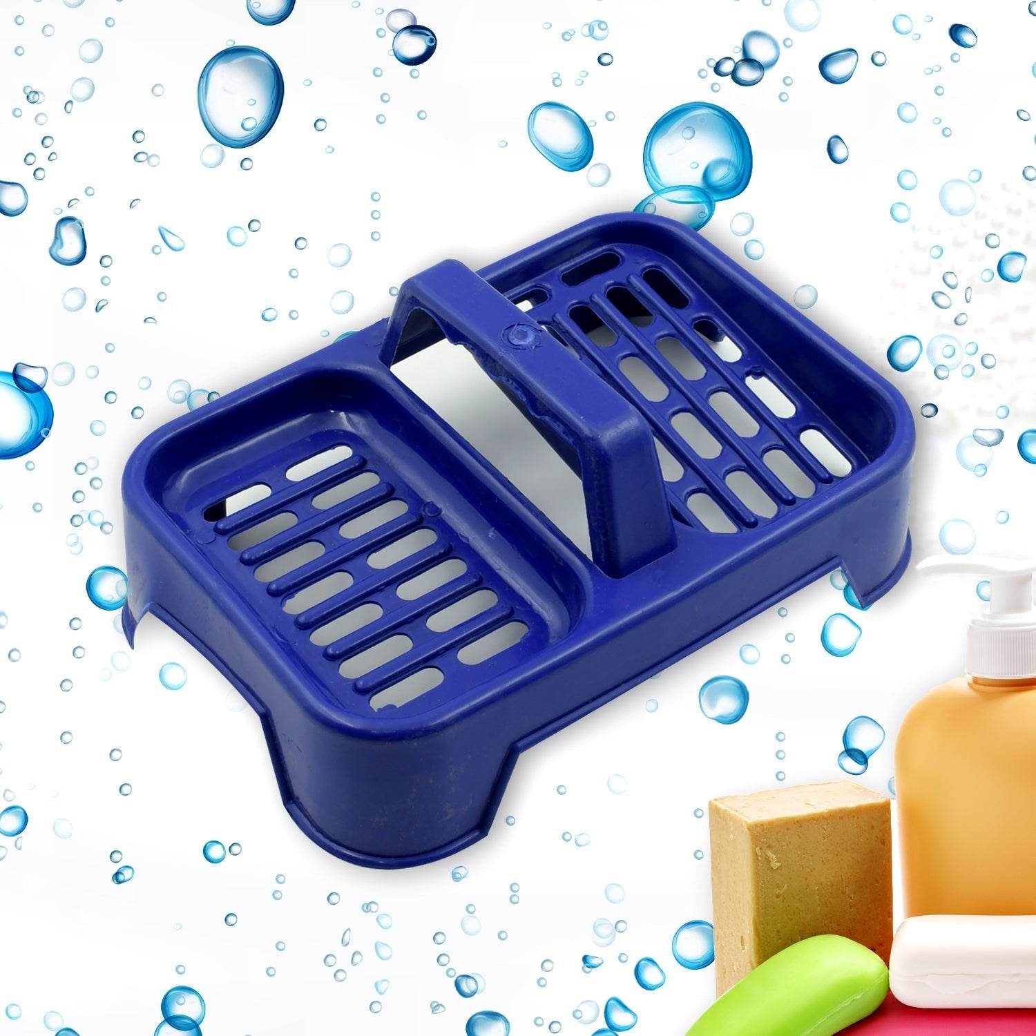 2in1 Plastic Soap Case / Soap Dish / Soap Stand, 2 Section Plastic Soap Case Soap Holder Soap Dish For Bathroom Kitchen Sink (1 Pc / Multicolor ) - infinityexculsivestore.com