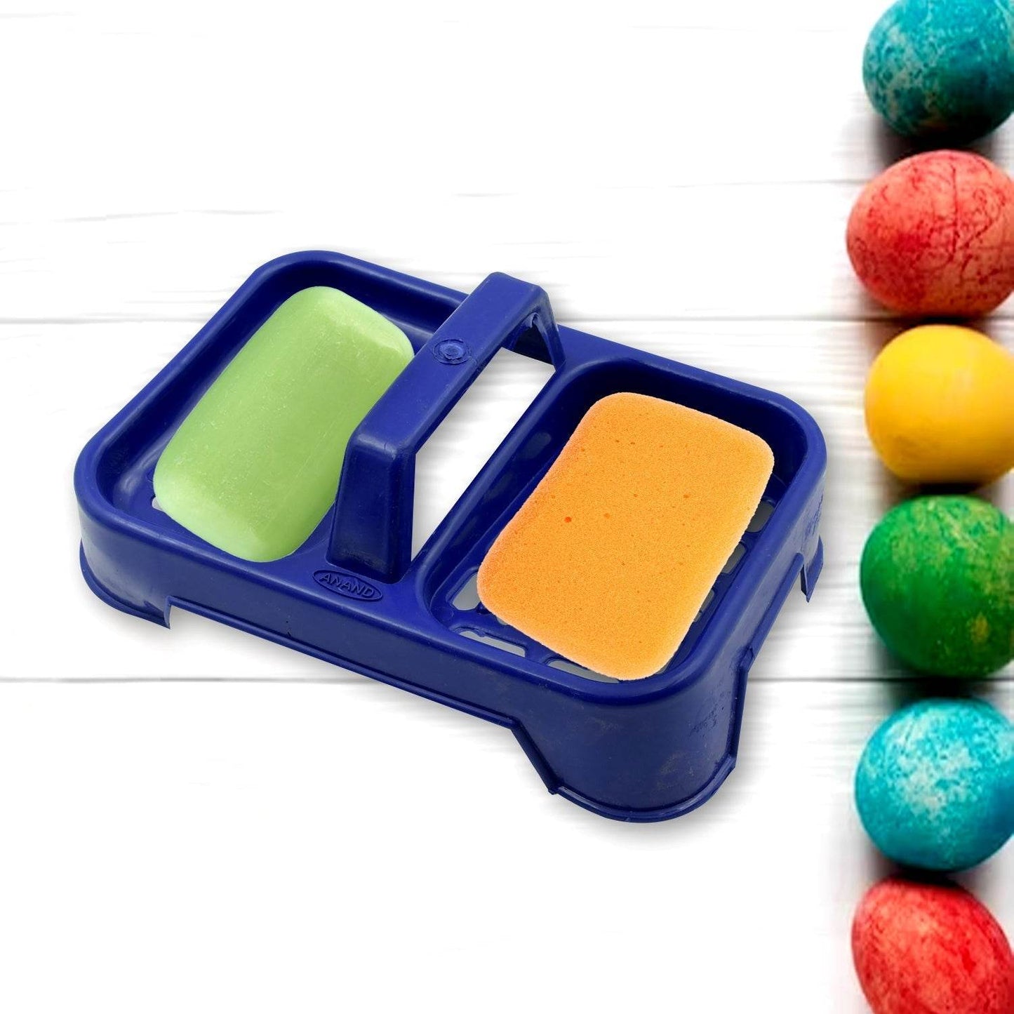 2in1 Plastic Soap Case / Soap Dish / Soap Stand, 2 Section Plastic Soap Case Soap Holder Soap Dish For Bathroom Kitchen Sink (1 Pc / Multicolor ) - infinityexculsivestore.com