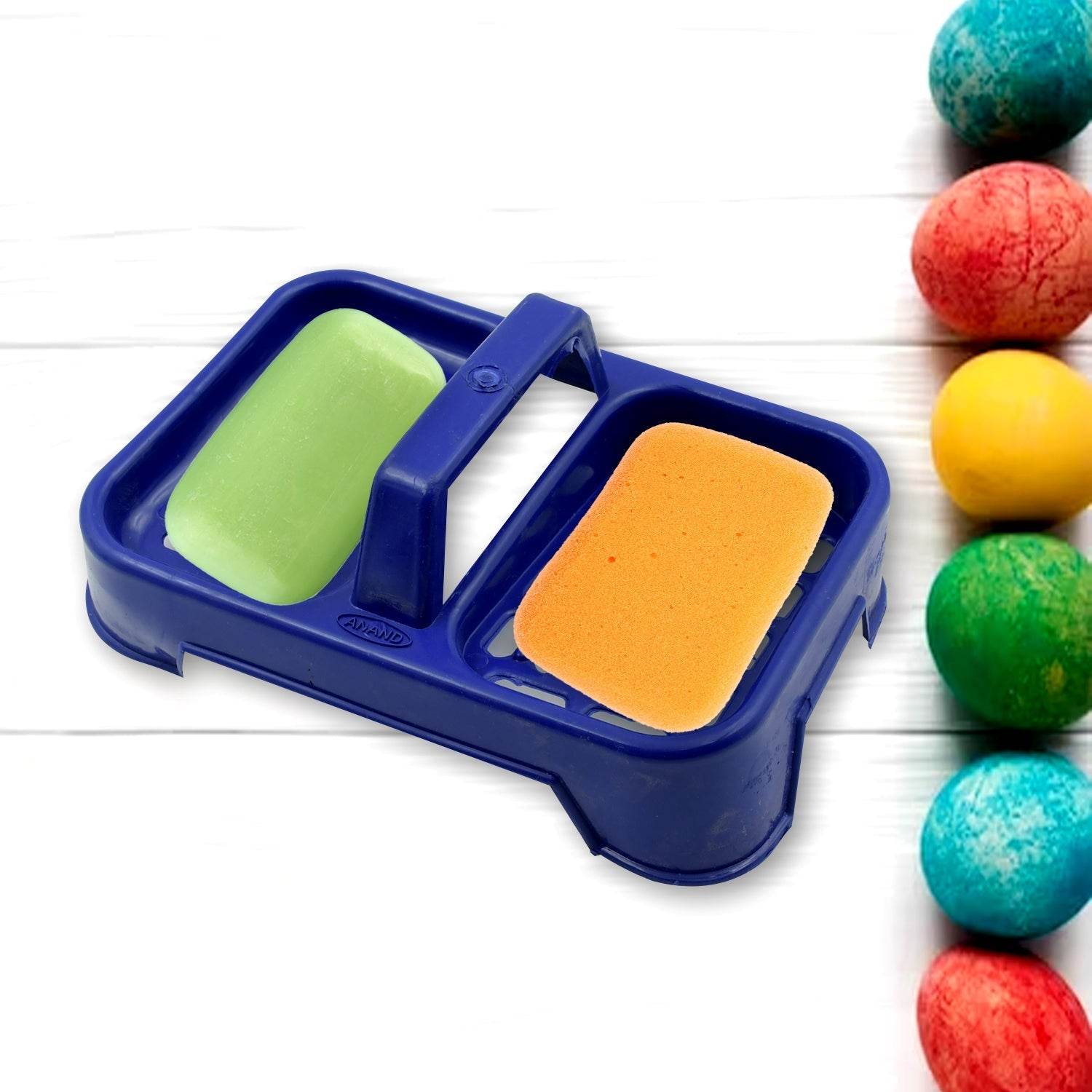 2in1 Plastic Soap Case / Soap Dish / Soap Stand, 2 Section Plastic Soap Case Soap Holder Soap Dish For Bathroom Kitchen Sink (1 Pc / Multicolor ) - infinityexculsivestore.com