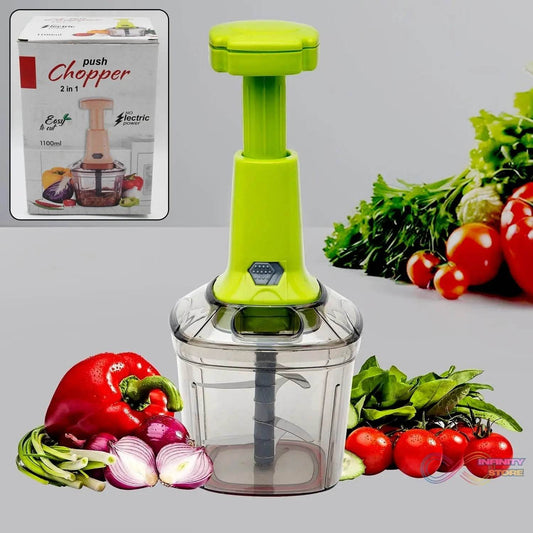 2in1 Press Vegetable Choppers for Kitchen (1100 ML) - infinityexculsivestore.com