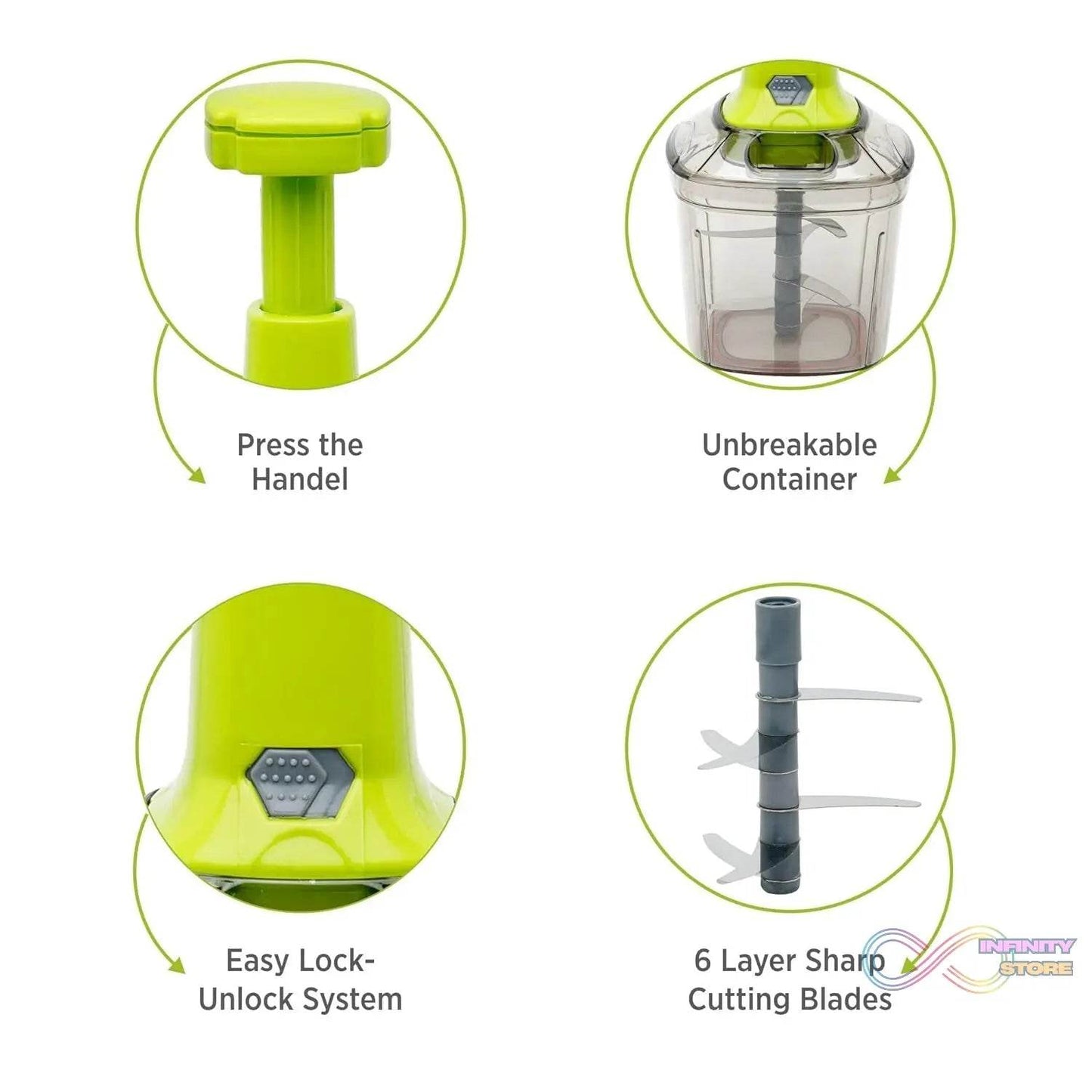2in1 Press Vegetable Choppers for Kitchen (1100 ML) - infinityexculsivestore.com