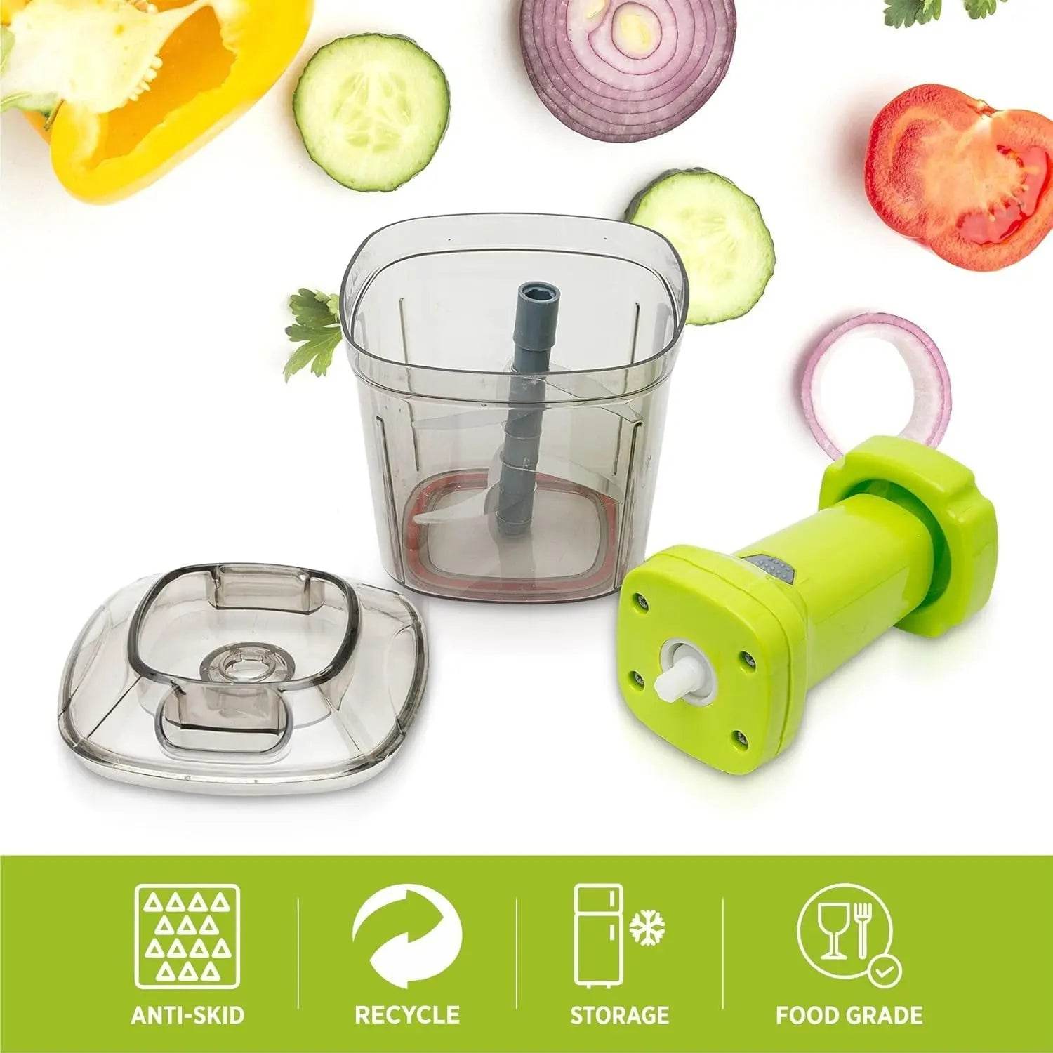 2in1 Press Vegetable Choppers for Kitchen (1100 ML) - infinityexculsivestore.com