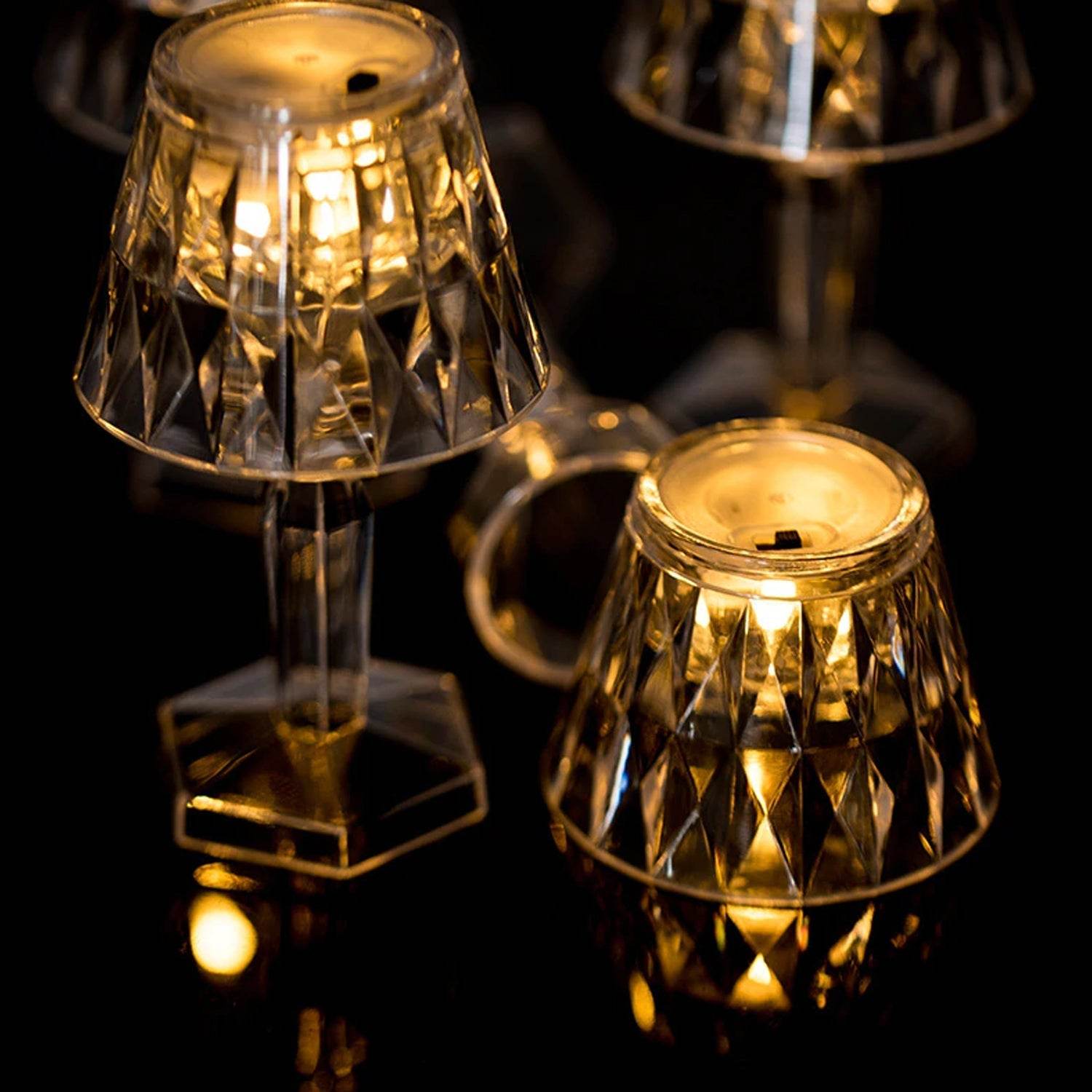 2in1 Transparent Mini Crystal Table Lamp with Reflection Light - infinityexculsivestore.com