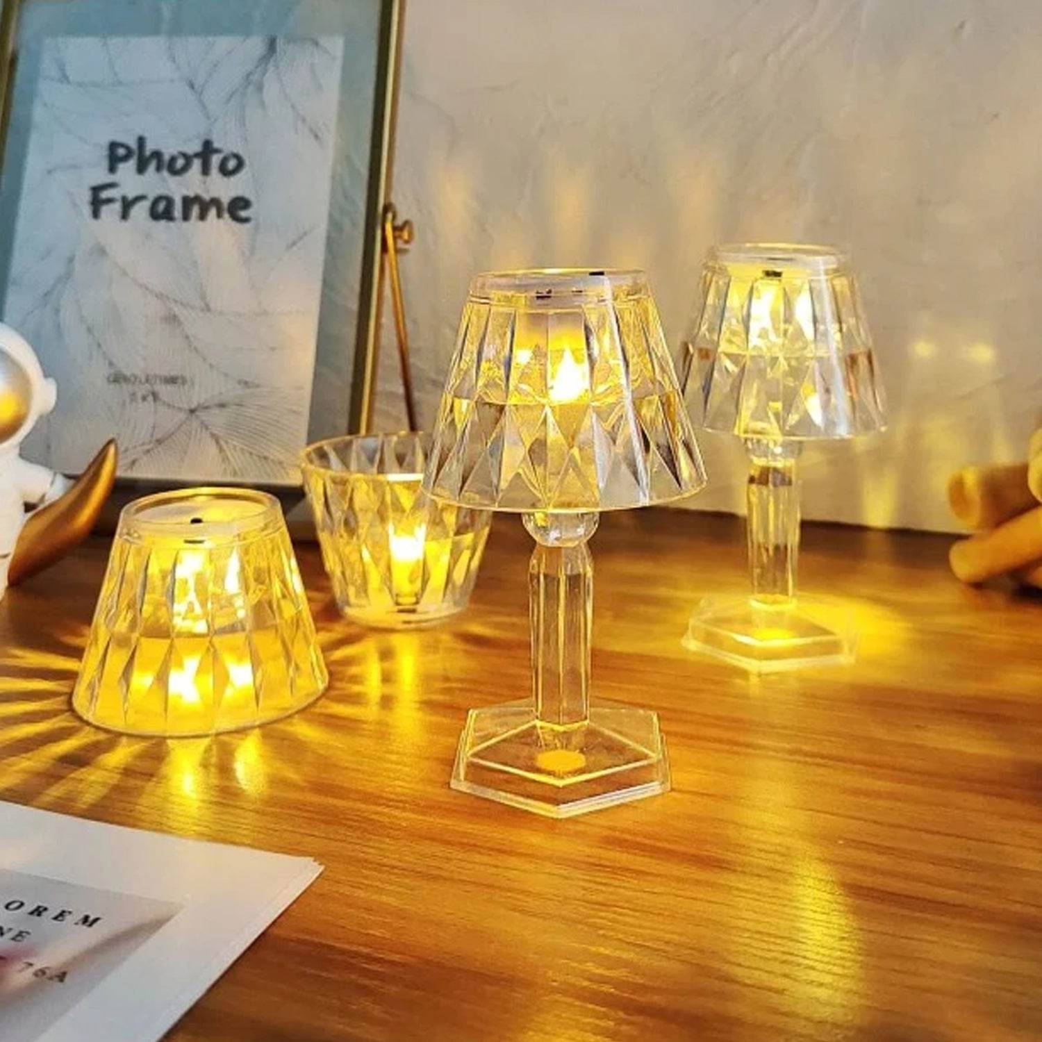 2in1 Transparent Mini Crystal Table Lamp with Reflection Light - infinityexculsivestore.com