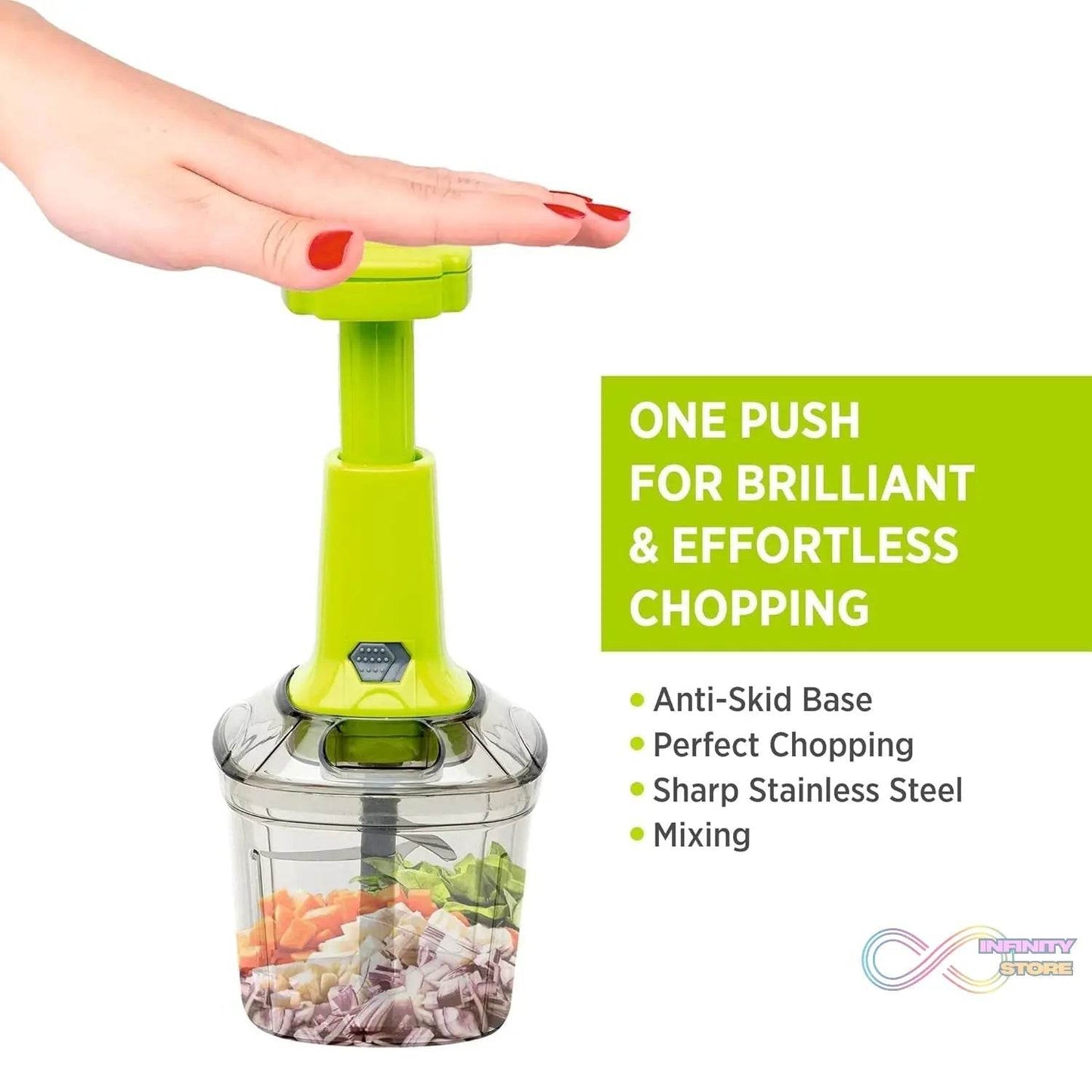 2in1 Press Vegetable Choppers for Kitchen (1100 ML) - infinityexculsivestore.com