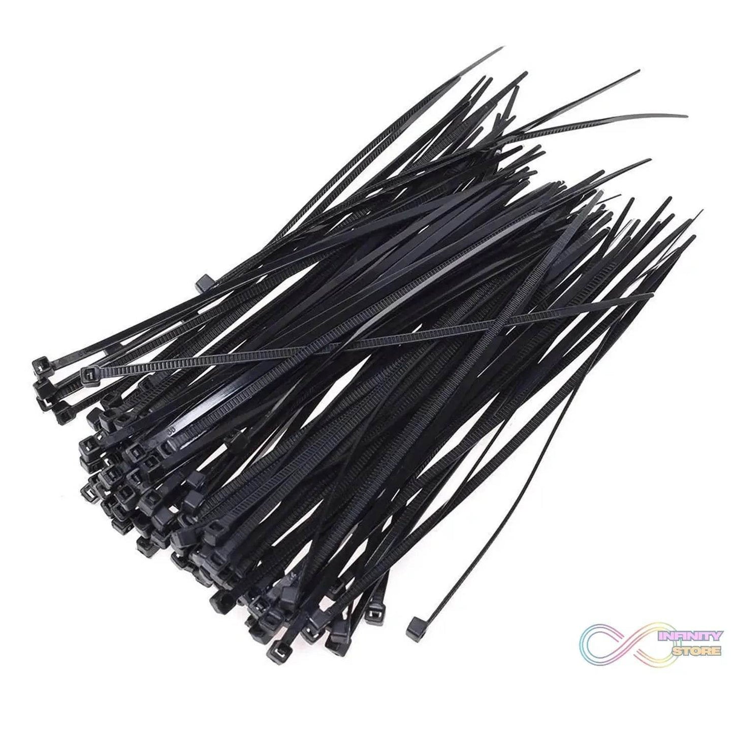 3×100 MM Nylon Self Locking Cable Ties, Heavy Duty Strong Zip Wire Tie. Pack of 100pc - Black - infinityexculsivestore.com