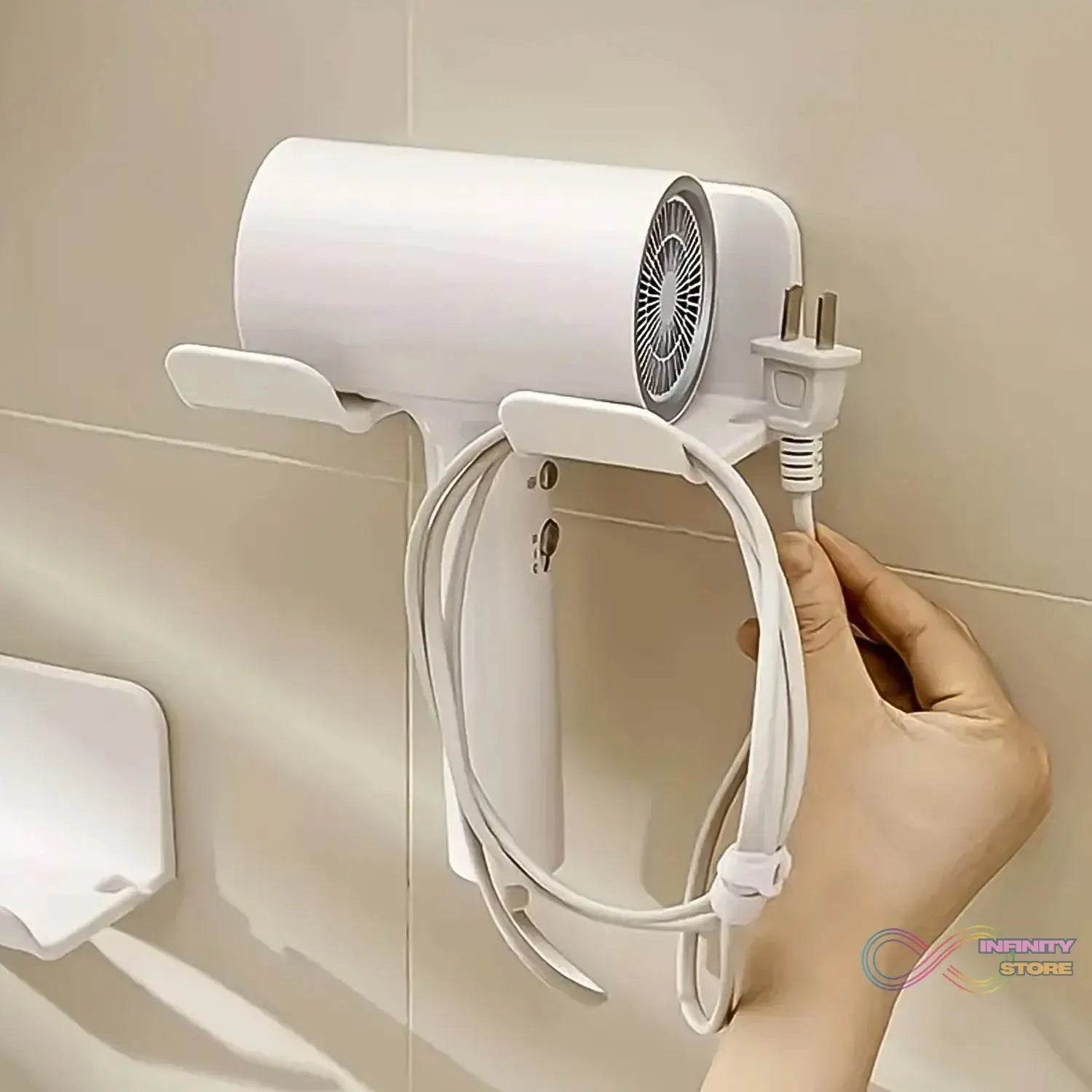 3 Compartment Wall Mount Hair Blower, Hair Dryers Holder (1 Pc) - infinityexculsivestore.com