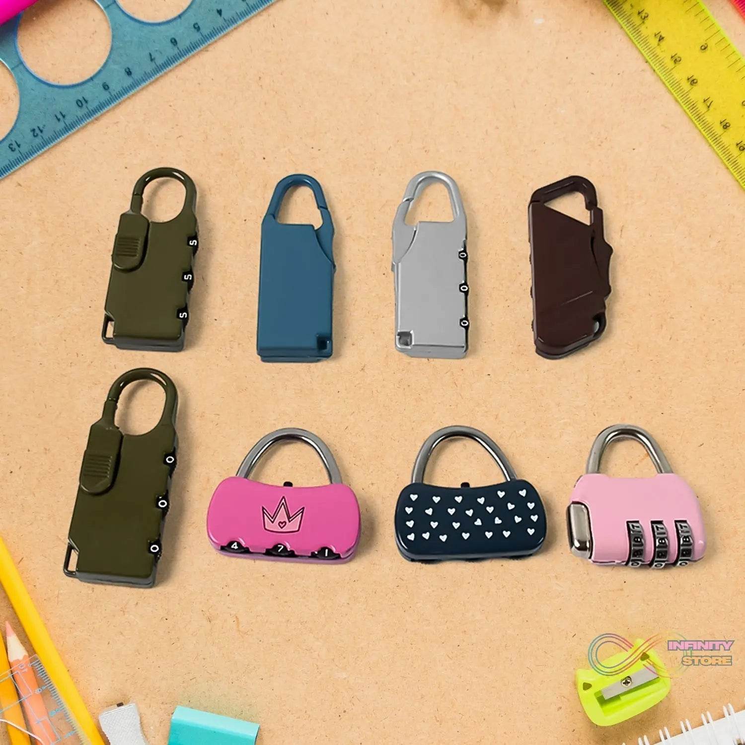 3 Digit Metal Combination Number Lock (1 Pc / Mix Design & Color) - infinityexculsivestore.com