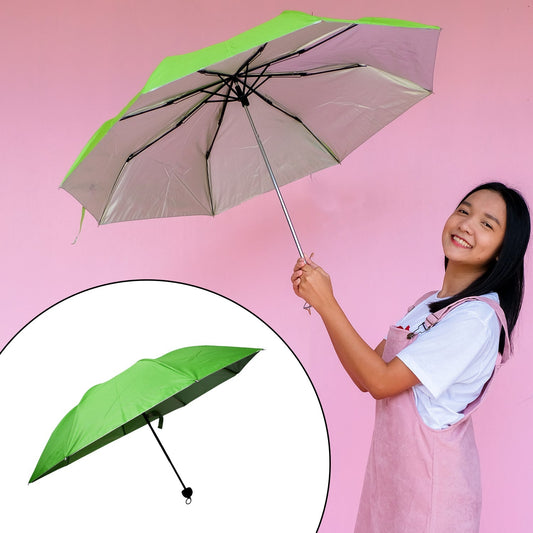 3 Fold Sun Protective Solid Foldable Outdoor Umbrella, Portable Sun, UV Protection Lightweight Rain Umbrella With Umbrella Case For Girls, Women, Men, Boys - infinityexculsivestore.com
