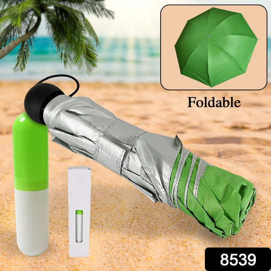 3 Fold Sun Protective Solid Foldable Outdoor Umbrella, Portable Sun, UV Protection Lightweight Rain Umbrella With Umbrella Case For Girls, Women, Men, Boys - infinityexculsivestore.com