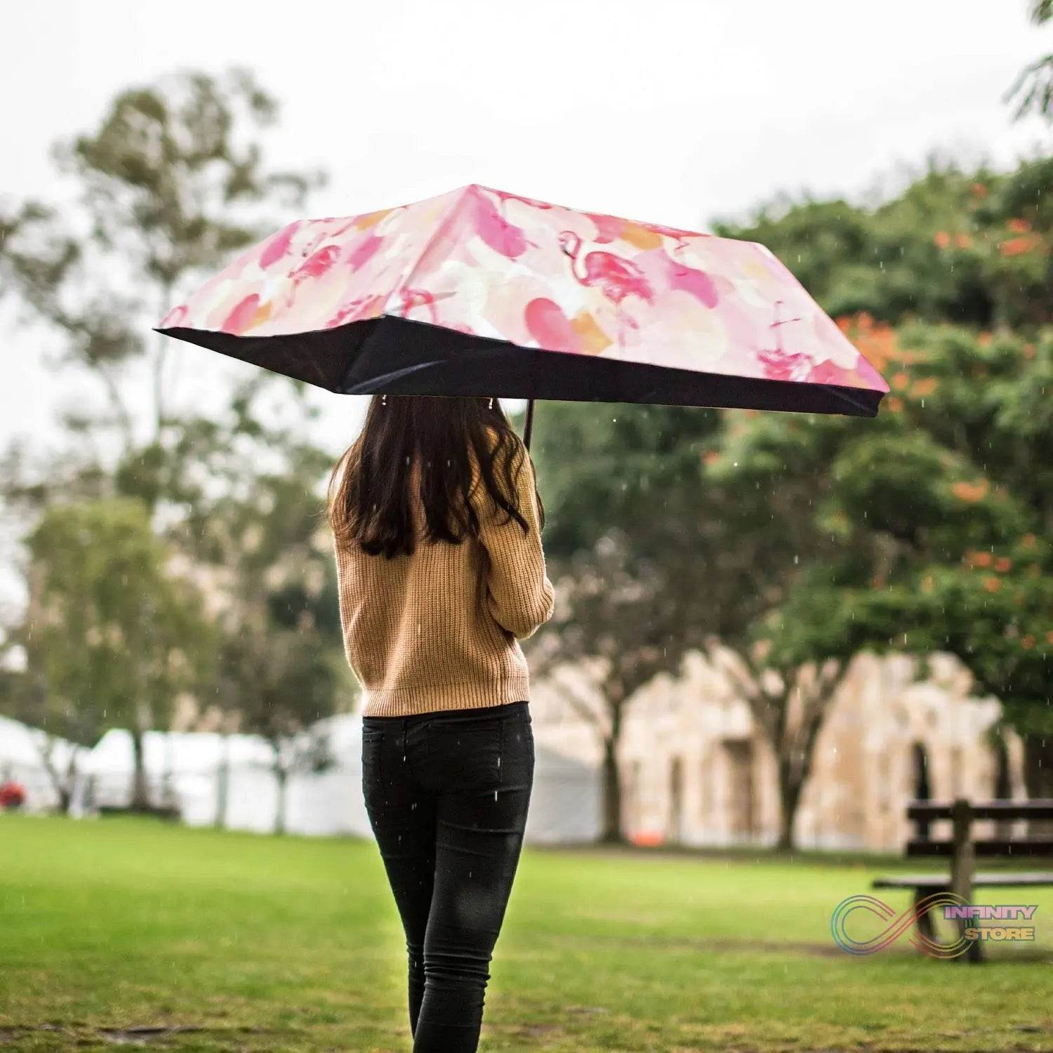 3 - Fold Sun & Rain Protective Foldable Umbrella (1 Pc) - infinityexculsivestore.com