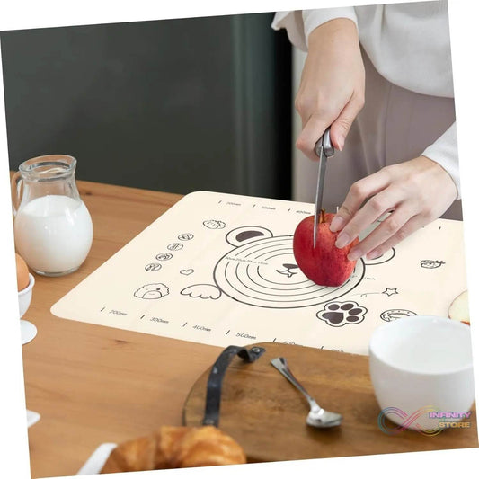 3 In 1 Low Silicone Baking Mat With Wooden Belan & Cake Scraper (3 Pcs Set / 70Γ50 CM) - infinityexculsivestore.com