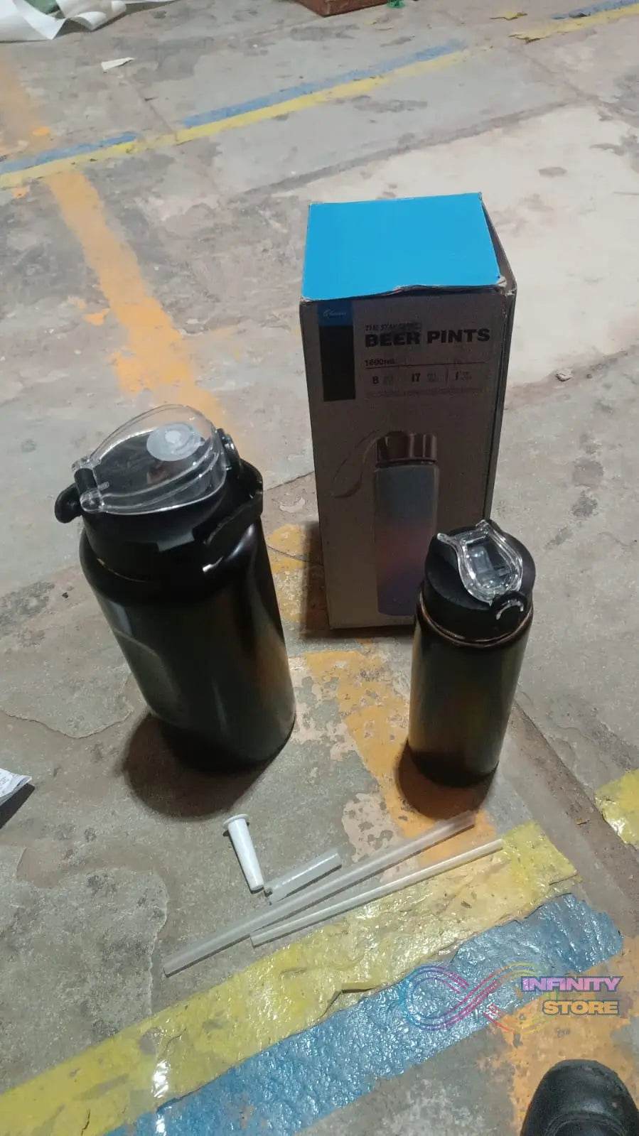 3 In 1 Stainless Steel Insulated Water Bottle, Double Wall Vacuum (3 Pcs Set / Different Size) - infinityexculsivestore.com