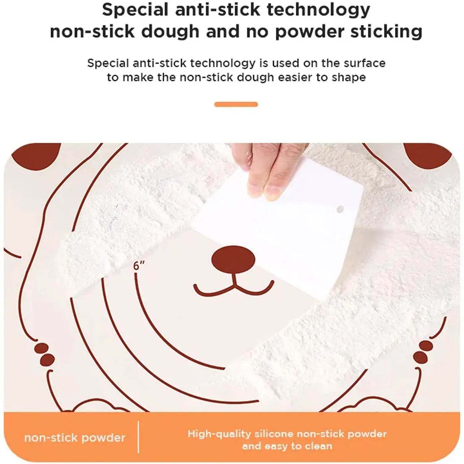 3 In1 Silicone Baking Mat With Wooden Belan & Cake Scraper (3 Pcs Set / 65×45 CM) - infinityexculsivestore.com