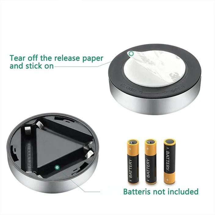 3 LED CORDLESS STICK TAP WARDROBE TOUCH LIGHT LAMP (1 Pc) - infinityexculsivestore.com