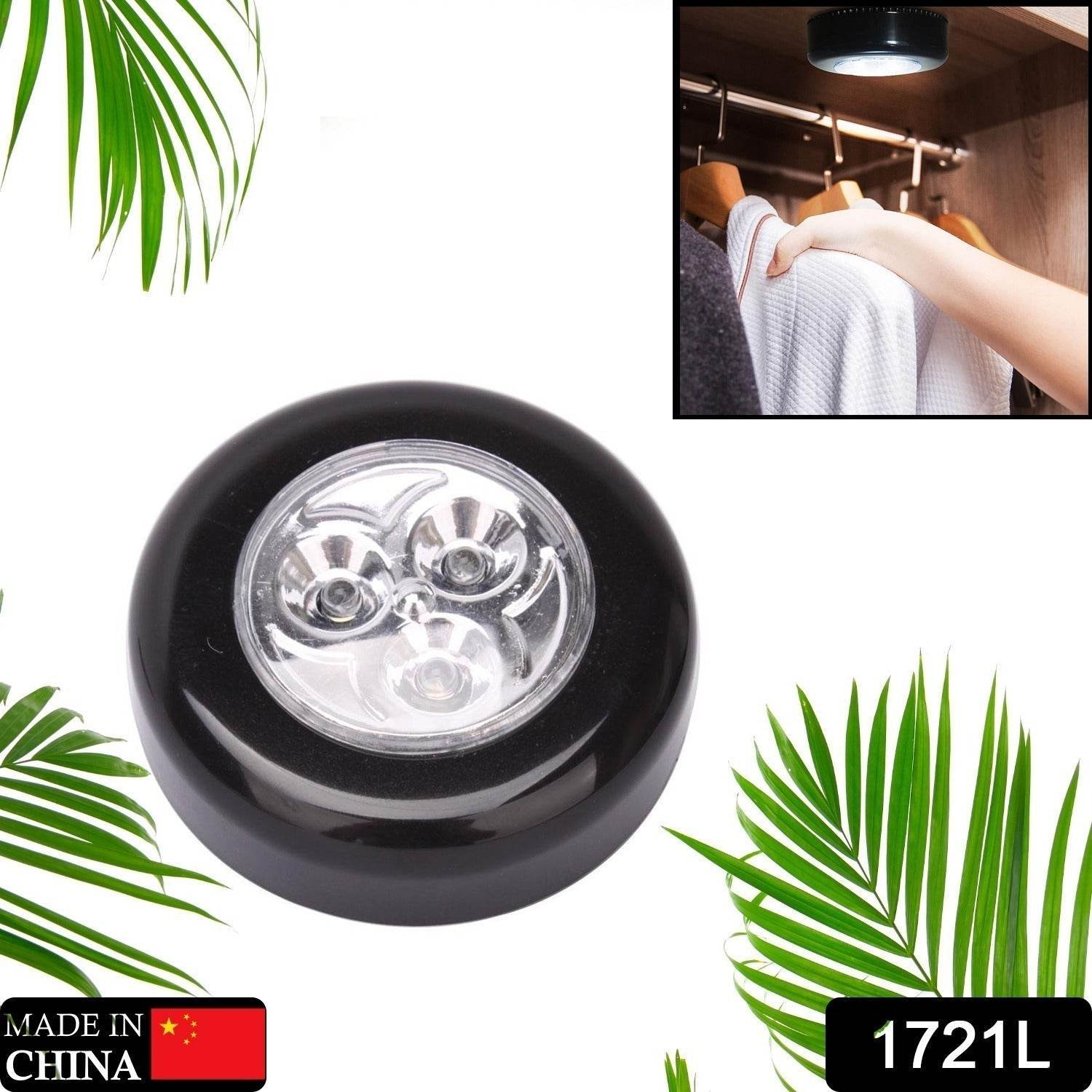 3 LED CORDLESS STICK TAP WARDROBE TOUCH LIGHT LAMP (1 Pc) - infinityexculsivestore.com