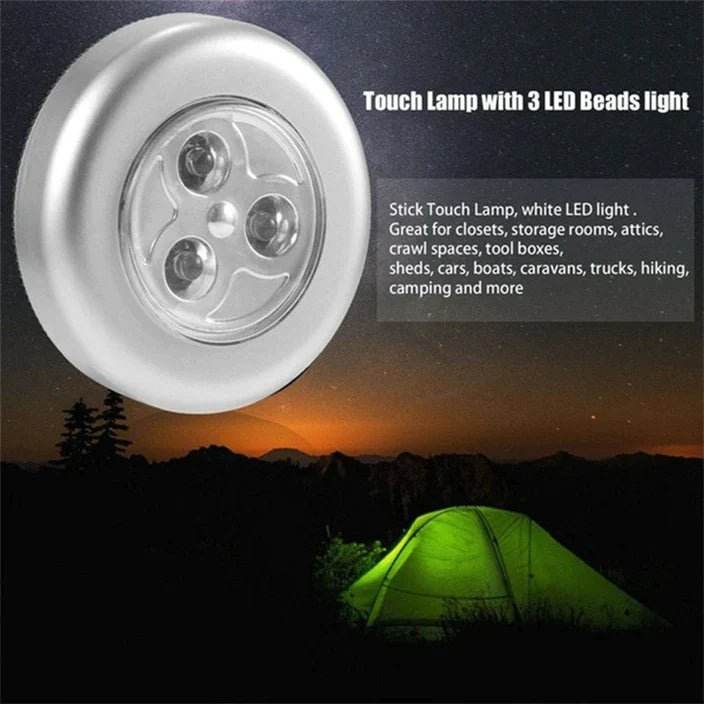 3 LED CORDLESS STICK TAP WARDROBE TOUCH LIGHT LAMP (1 Pc) - infinityexculsivestore.com
