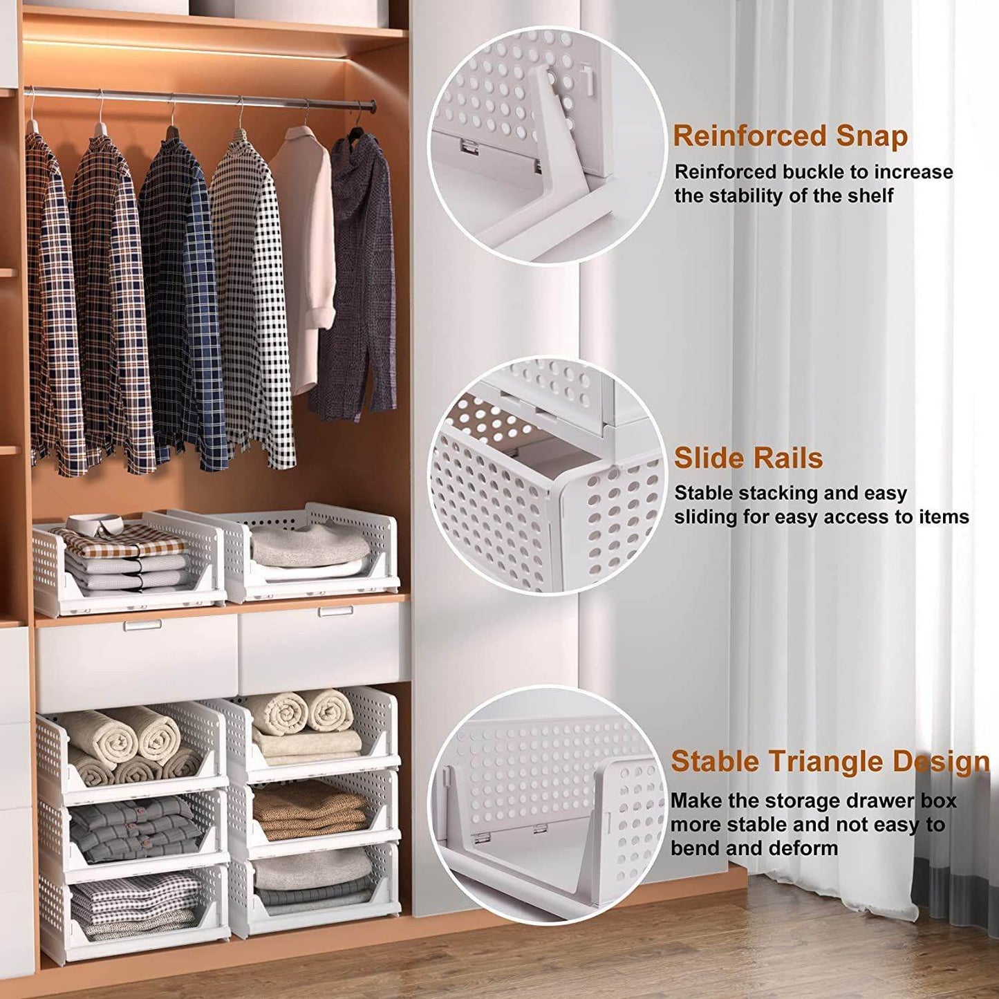 3 Layer Clothes Organizer for Wardrobe Cupboard Organizer for Clothes Foldable and Stackable Closet Organizer Drawer Organizer for Clothes, Multi Purpose Plastic Drawer - infinityexculsivestore.com