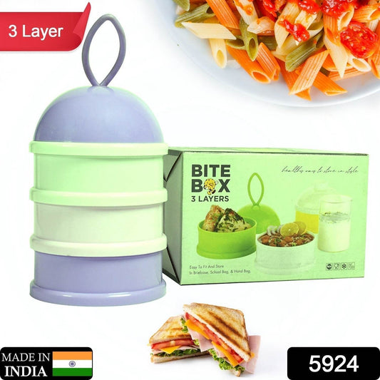 3 Layer Cute Portable Baby Food Milk Powder Storage Box Bottle Container Milk Powder Baby Food Container Bowl. (Purple) - infinityexculsivestore.com