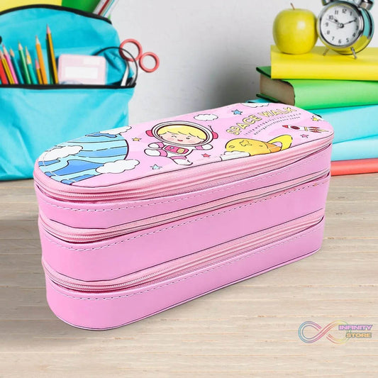 3 Layer Large Capacity With Multi - Functional Pencil Case (1 Pc) - infinityexculsivestore.com