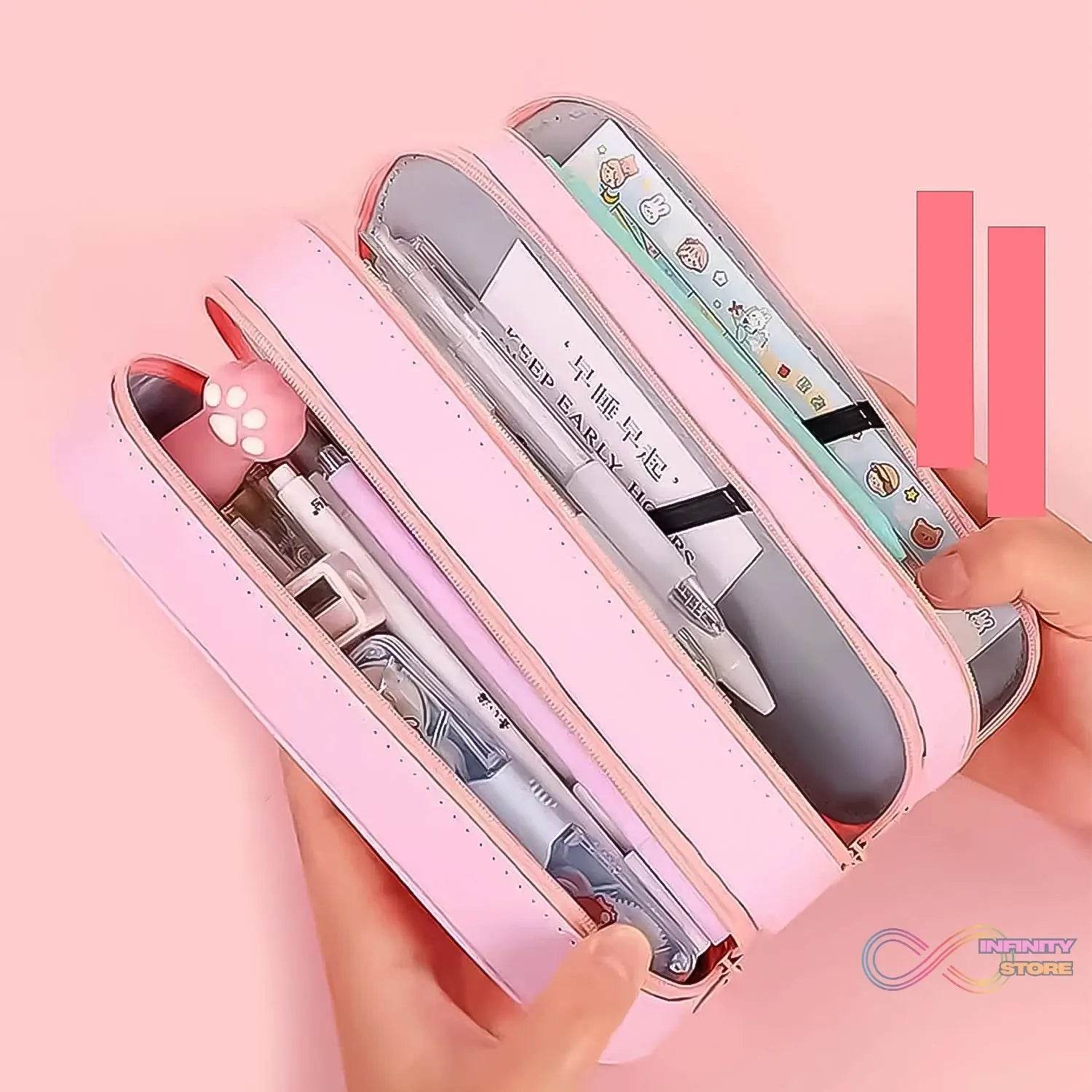 3 Layer Large Capacity With Multi - Functional Pencil Case (1 Pc) - infinityexculsivestore.com
