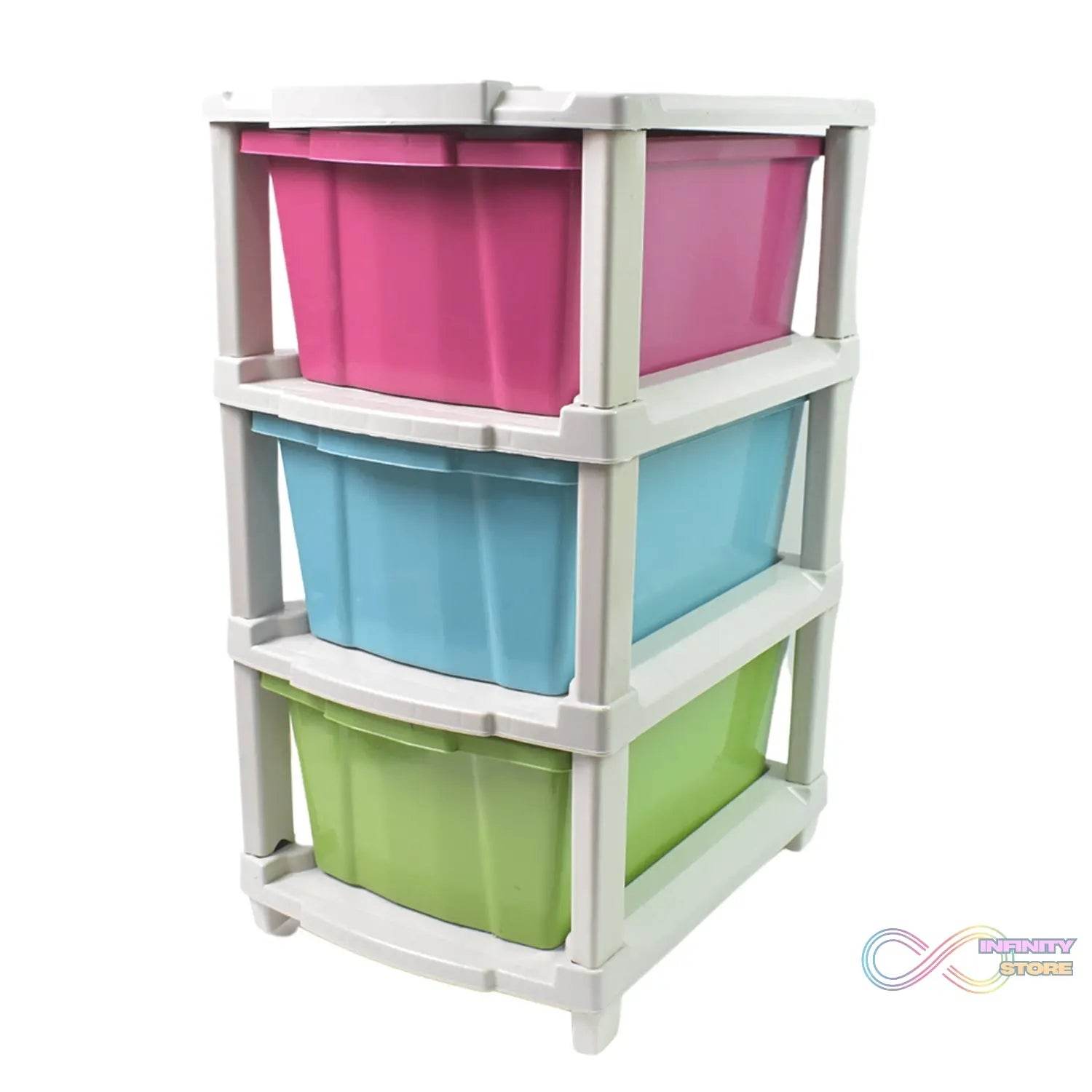3 - Layer Plastic Drawer Storage Organizer, Multi - Purpose Cabinet (1 Pc / Mix Color) - infinityexculsivestore.com