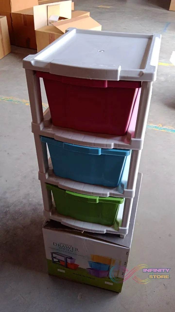 3 - Layer Plastic Drawer Storage Organizer, Multi - Purpose Cabinet (1 Pc / Mix Color) - infinityexculsivestore.com