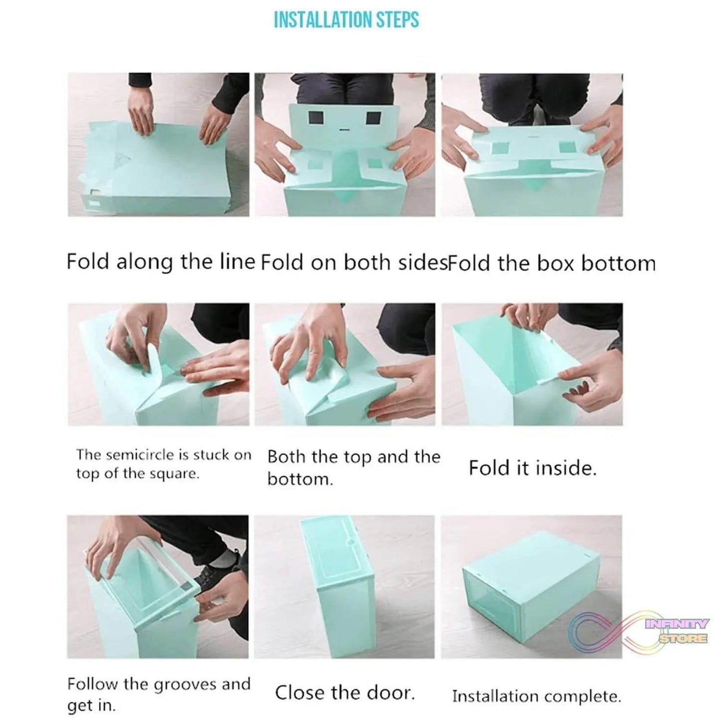 3 Layer Transparent Shoes Storage Box Plastic Stackable Shoe Storage (1 Set / 3 Layer) - infinityexculsivestore.com