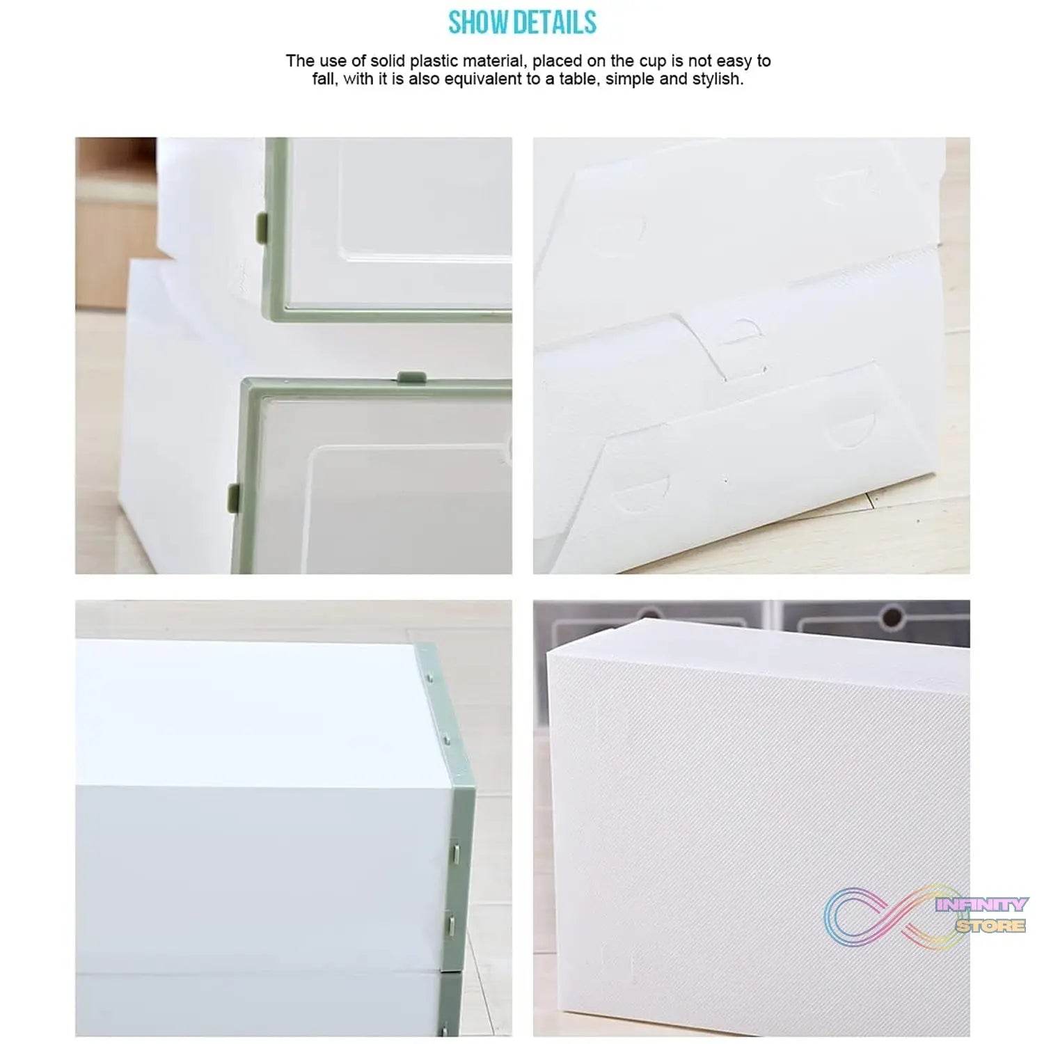 3 Layer Transparent Shoes Storage Box Plastic Stackable Shoe Storage (1 Set / 3 Layer) - infinityexculsivestore.com