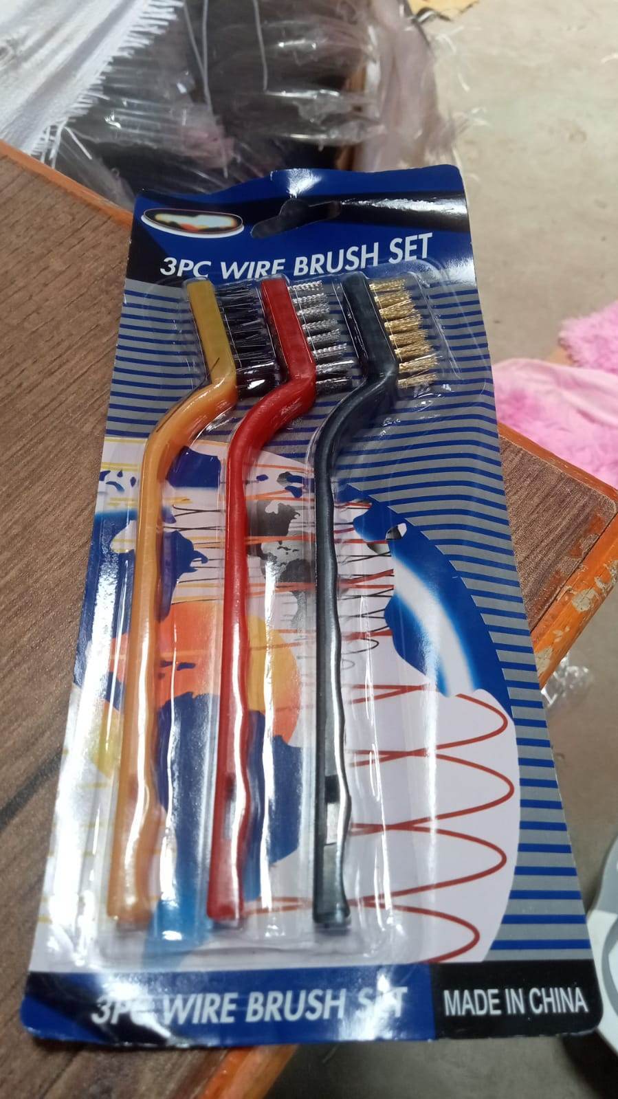 '-3 Pc Mini Wire Brush Set (Brass, Nylon, Stainless Steel Bristles) - infinityexculsivestore.com