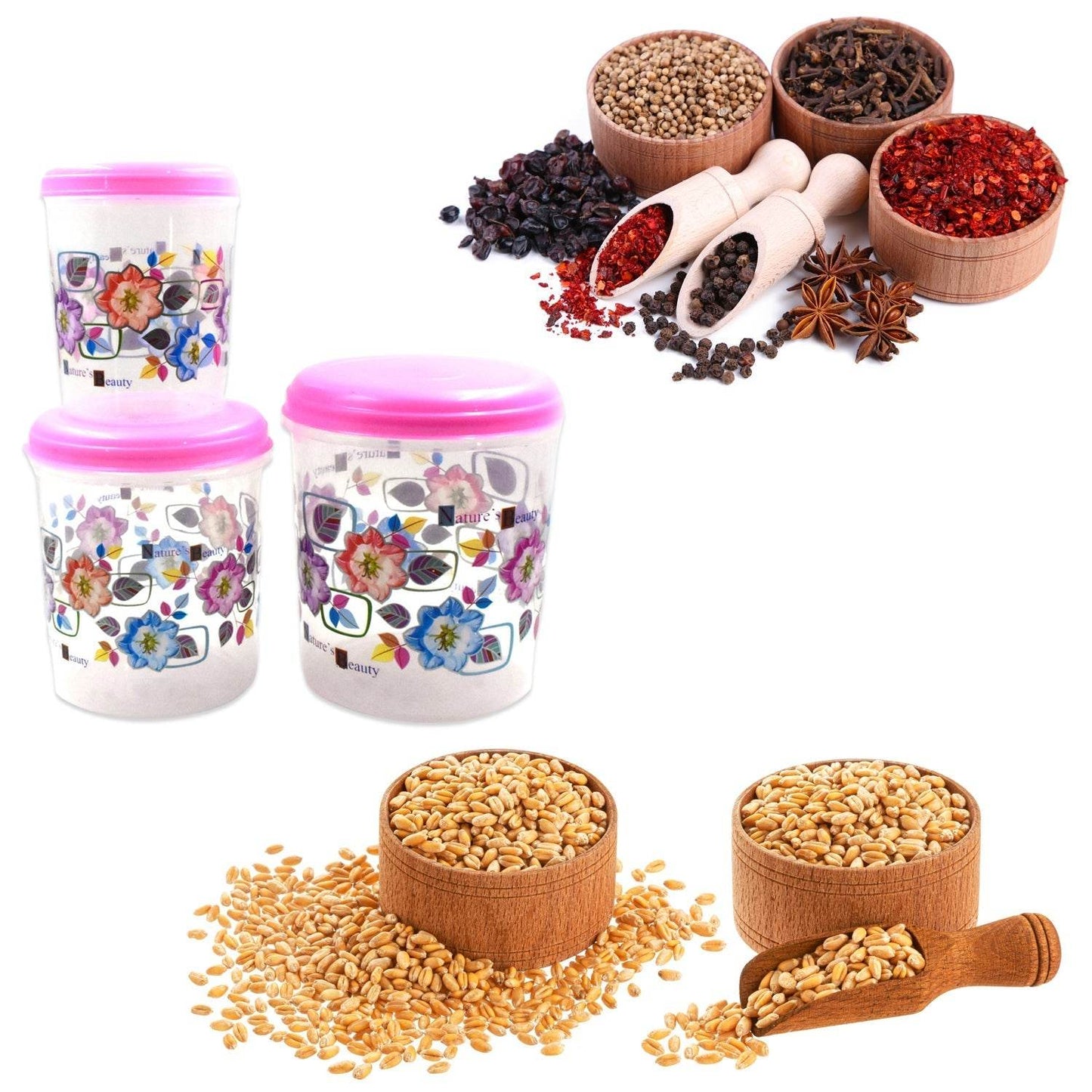 3 Pc Storage Container used in all kinds of places including household and offices for storing stuffs and items etc. - infinityexculsivestore.com