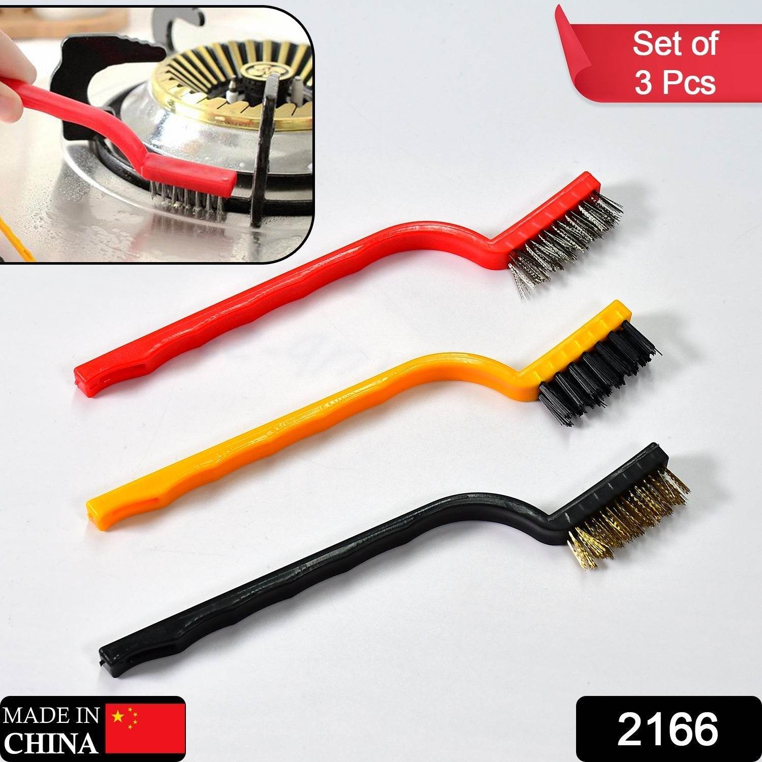 3-Piece Mini Wire Brush Set: Tackle Tough Cleaning Jobs (Multi-Material) - infinityexculsivestore.com
