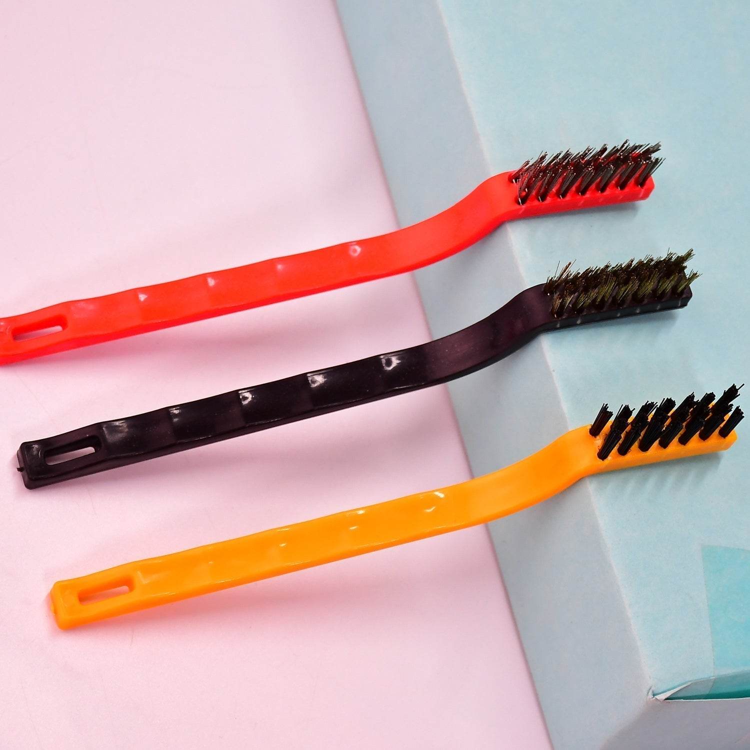 3-Piece Mini Wire Brush Set: Tackle Tough Cleaning Jobs (Multi-Material) - infinityexculsivestore.com