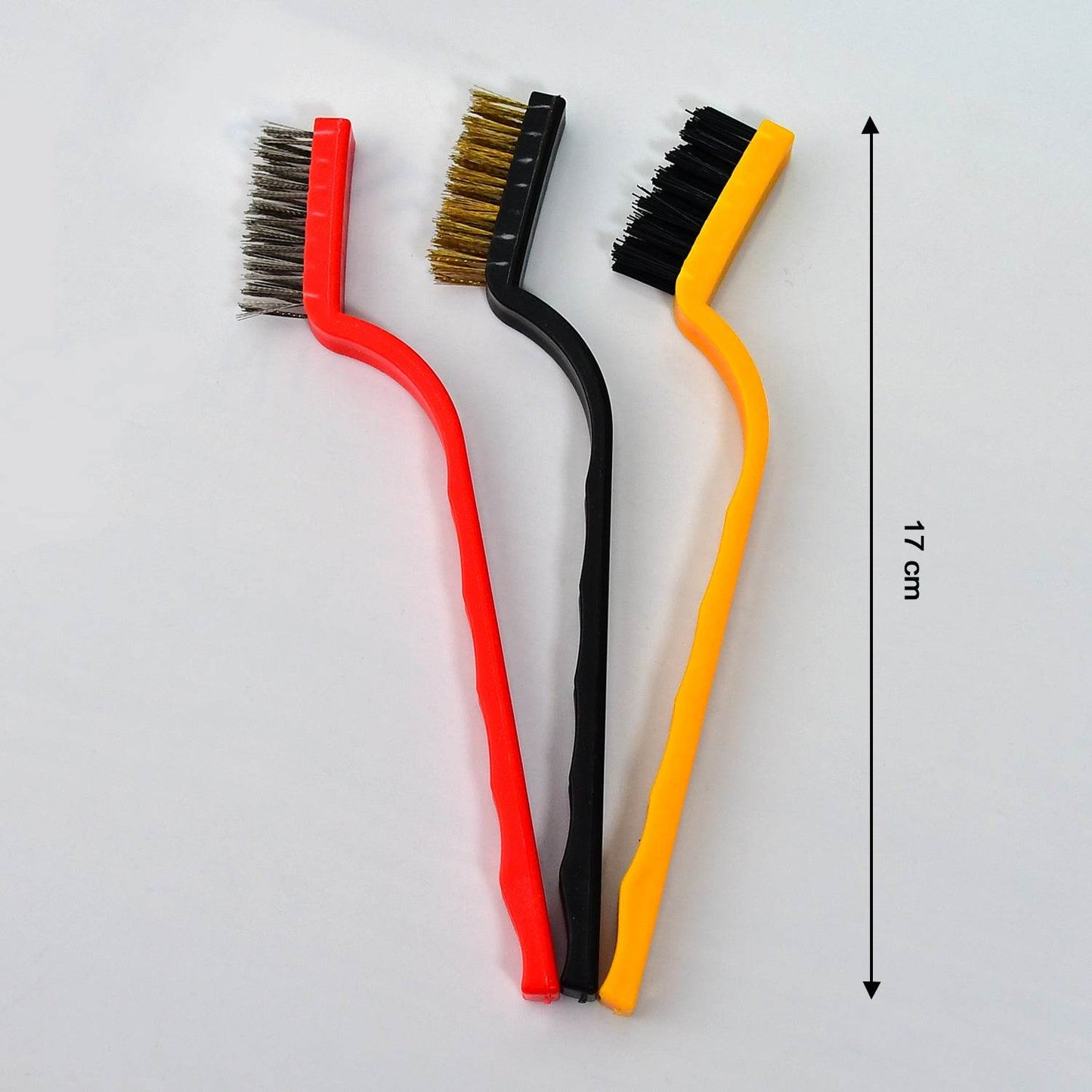 3-Piece Mini Wire Brush Set: Tackle Tough Cleaning Jobs (Multi-Material) - infinityexculsivestore.com