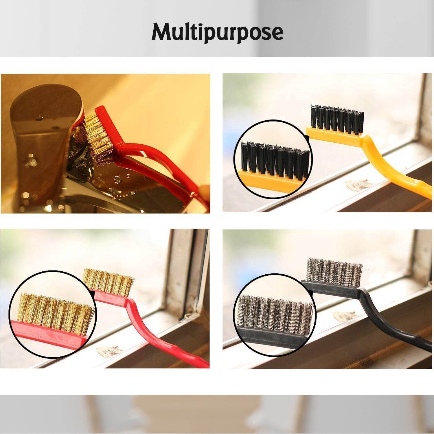 3-Piece Mini Wire Brush Set: Tackle Tough Cleaning Jobs (Multi-Material) - infinityexculsivestore.com