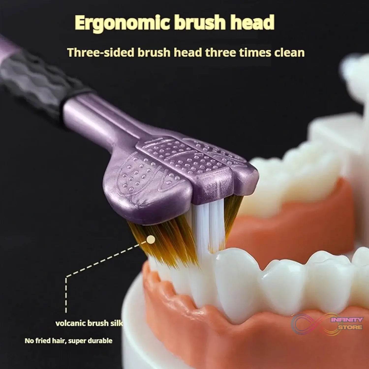 3 Sided Toothbrush, Soft Bristle Toothbrush (2 Pc Set) - infinityexculsivestore.com